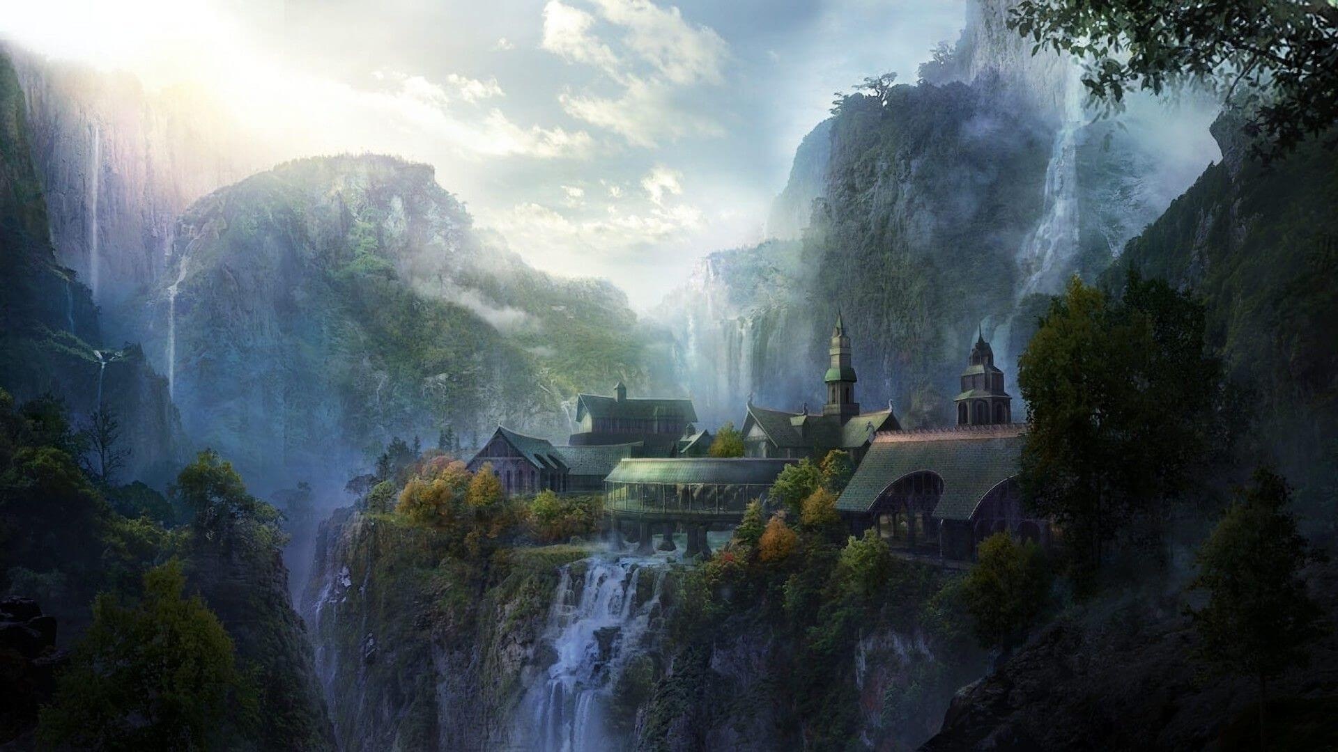 Rivendell, Background artwork, Michael Gillett, Wallpaper Hub, 1920x1080 Full HD Desktop