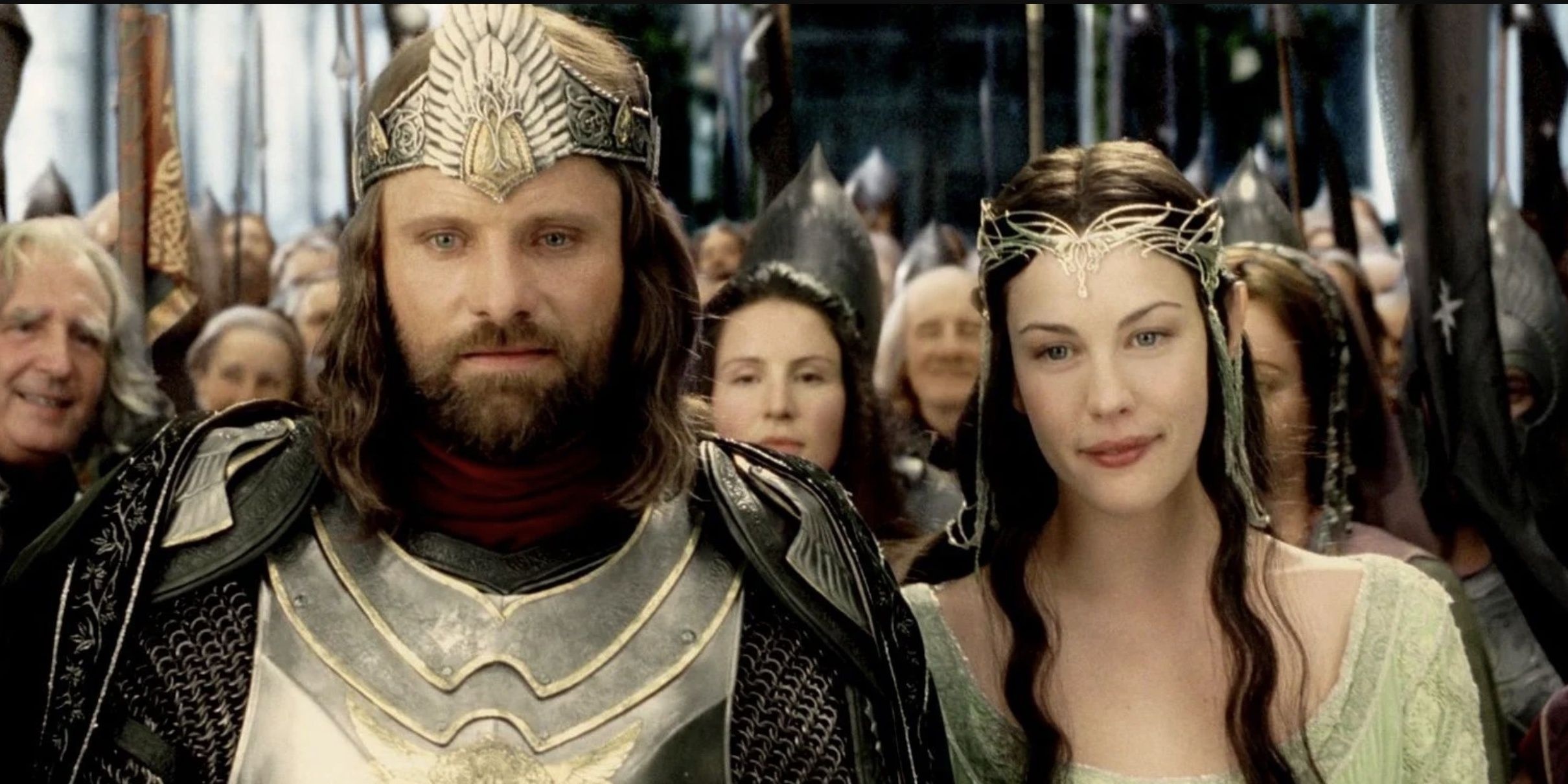 Aragorn and Arwen, Elves (The Lord of the Rings) Wallpaper, 2420x1210 Dual Screen Desktop