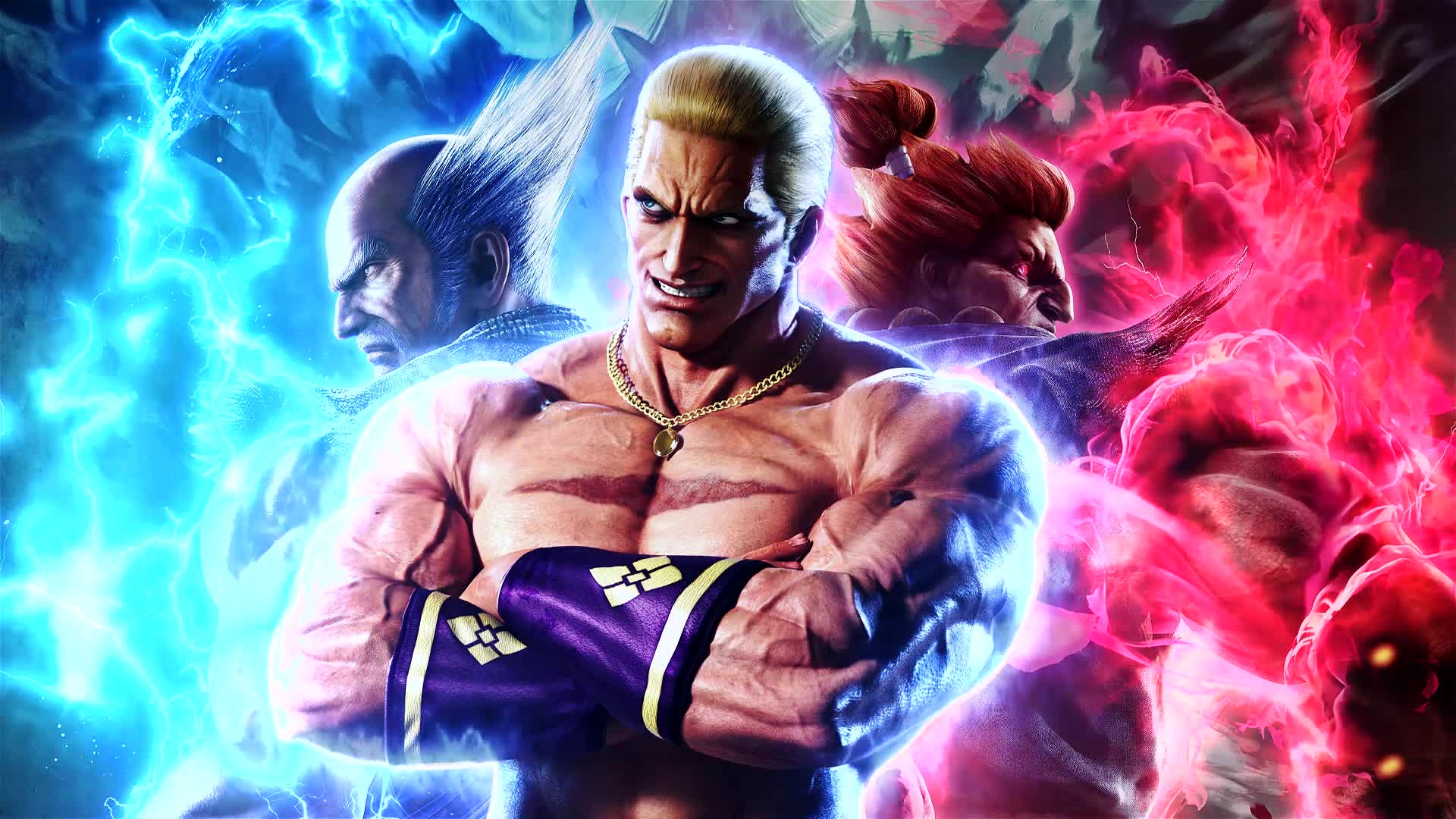 Geese Howard, Heihachi Mishima, Akuma, Full HD Desktop wallpaper