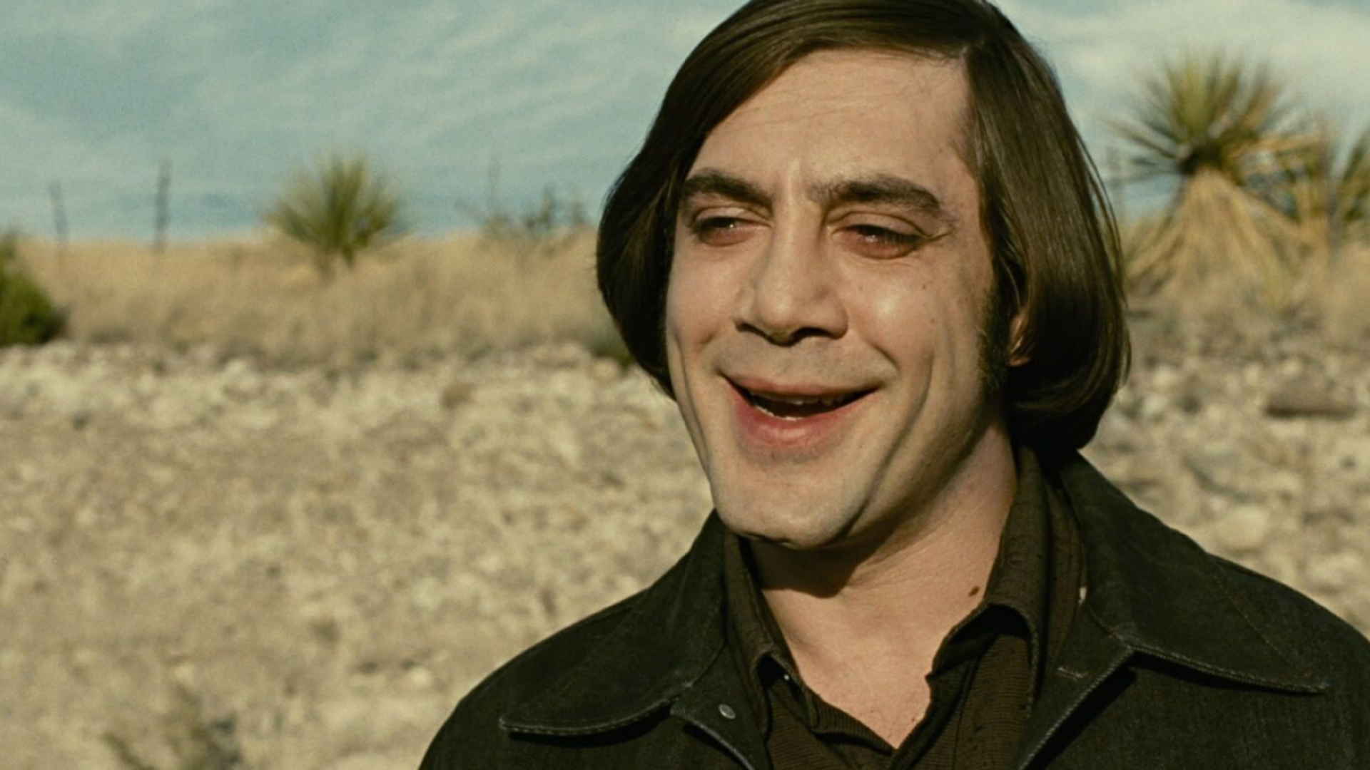 No County For Old Men, Anton Chigurh's smile, Javier Bardem, Movie history, 1920x1080 Full HD Desktop