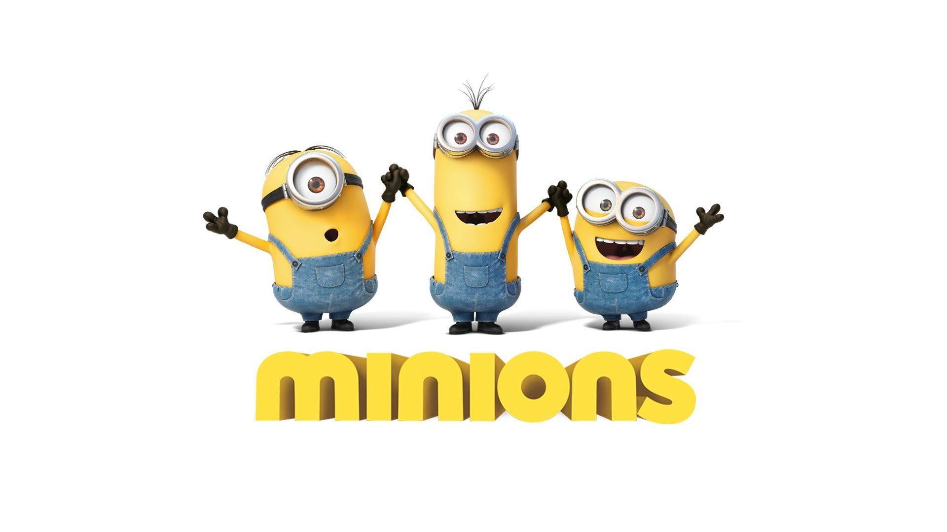 Minion Bob, Minion Kevin, Minion Stuart, minions 3D title, Full HD Desktop wallpaper