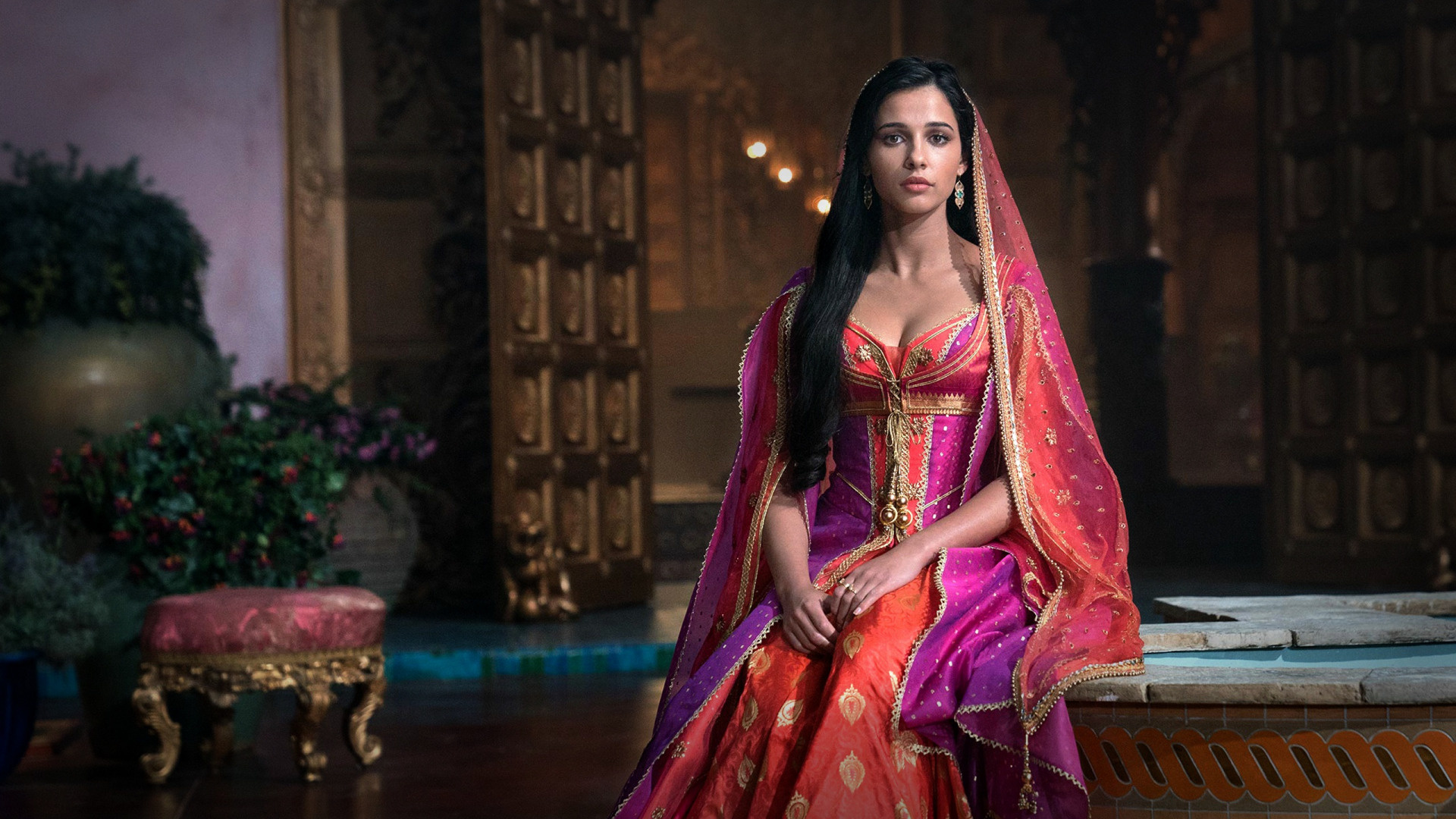 Princess, Actress Jasmine, Aladdin, Naomi Scott, 1920x1080 Full HD Desktop