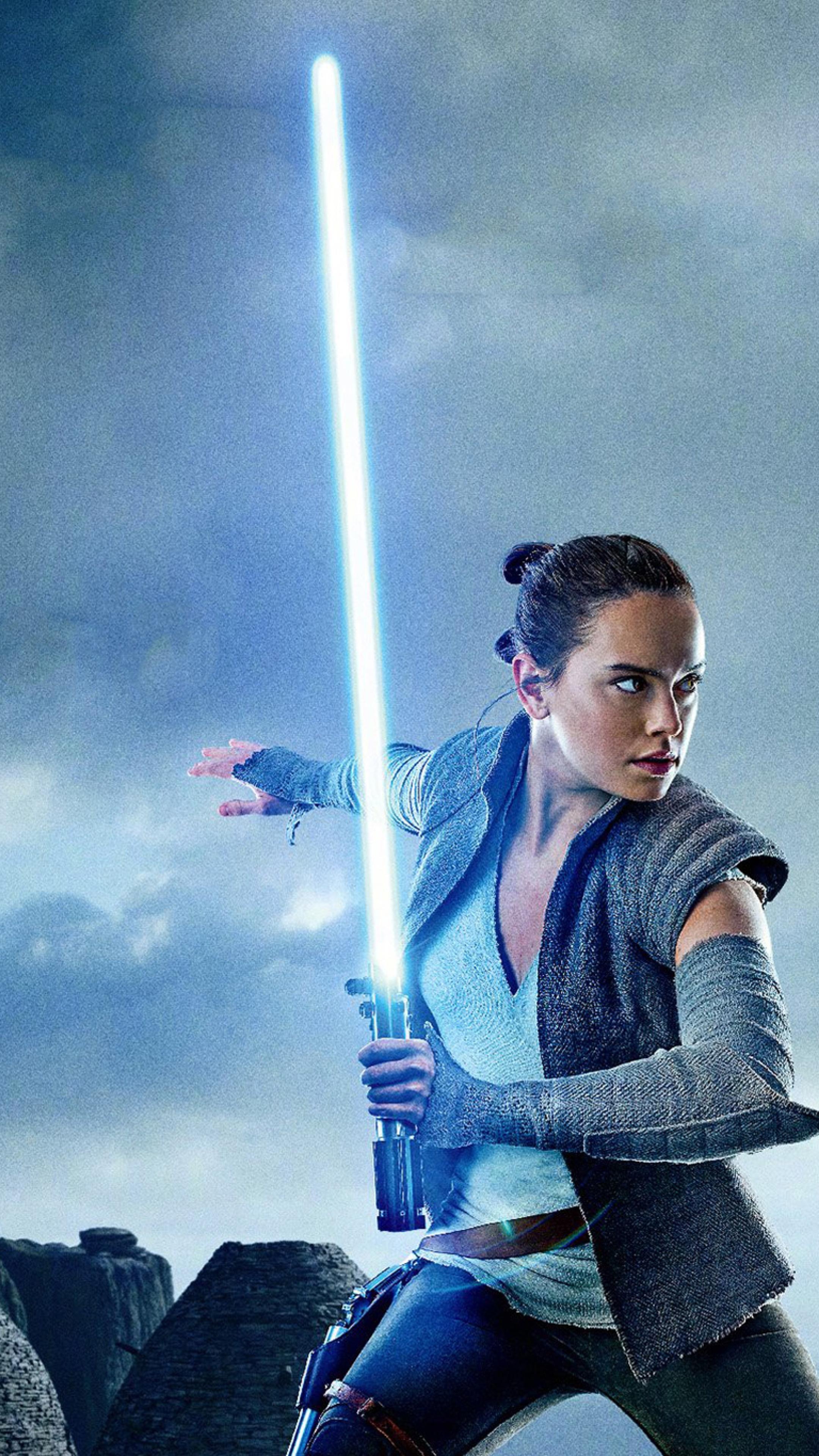 Rey (Star Wars), Daisy Ridley, The Last Jedi, Star Wars wallpapers, 2160x3840 4K Phone