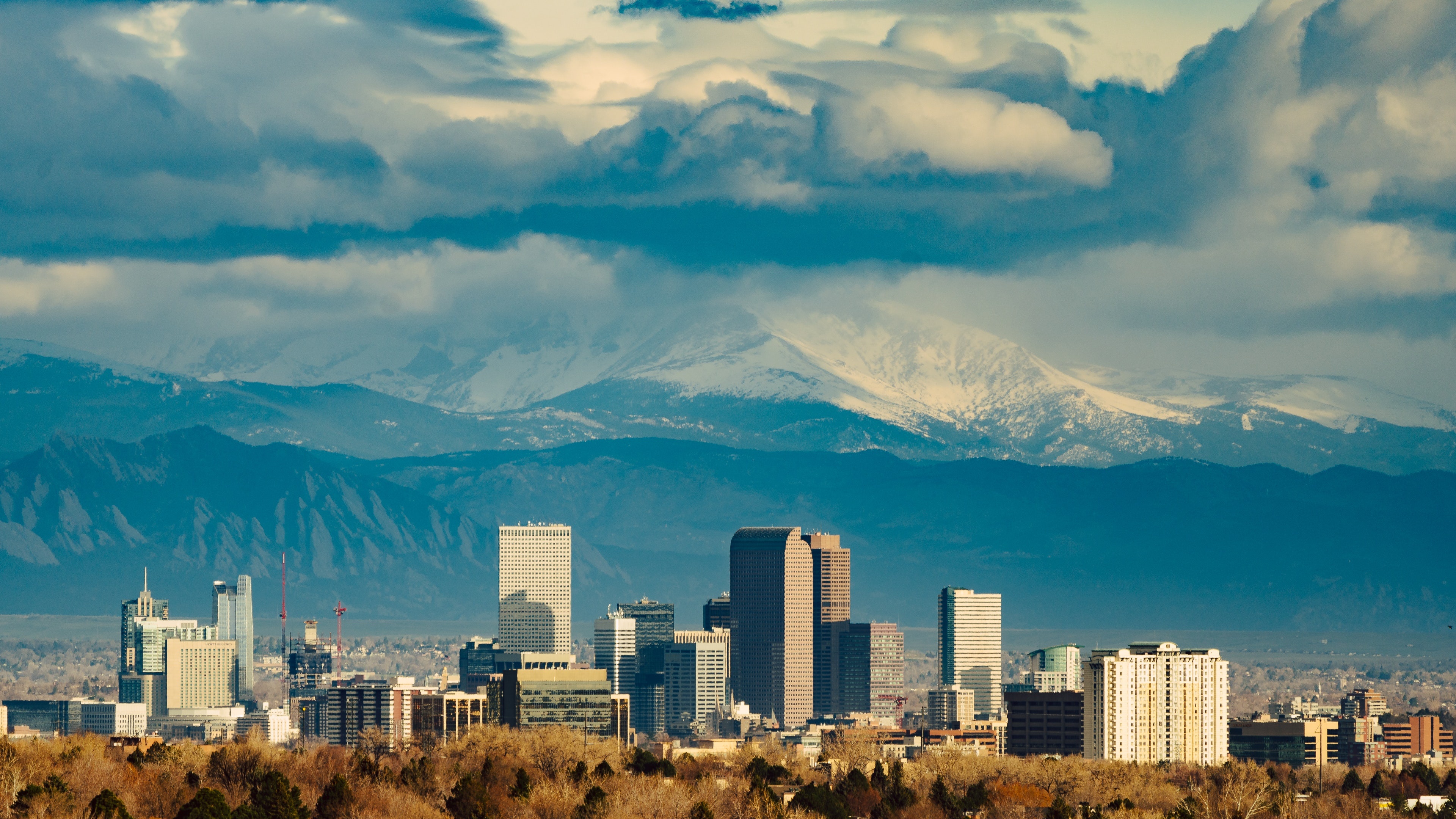 Denver skyline view, Background, Downtown Denver Partnership, 3840x2160 4K Desktop