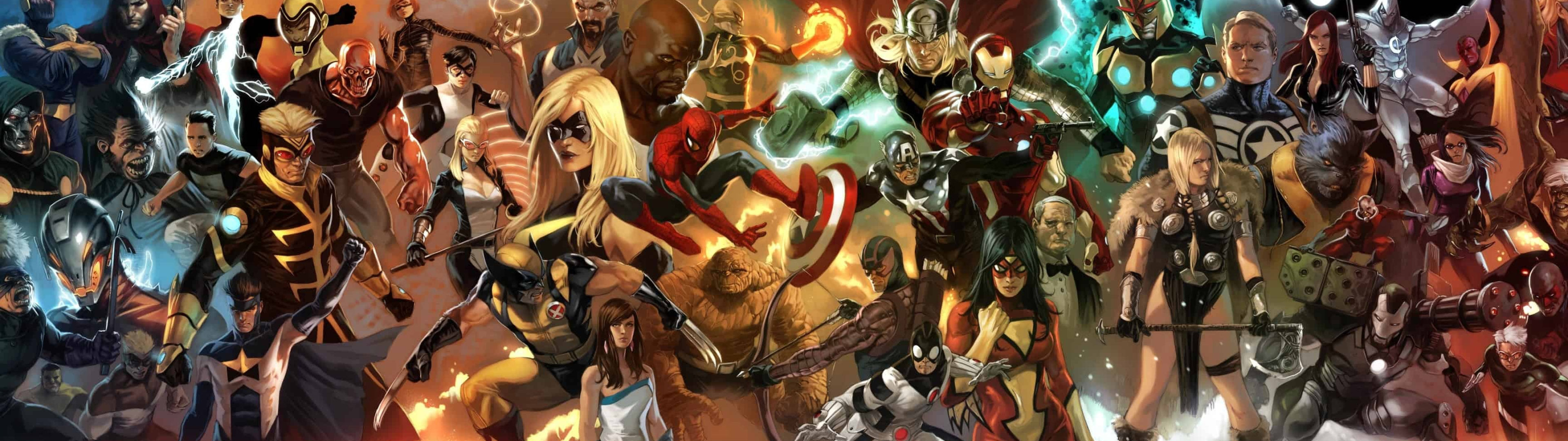 Marvel Comics, Characters, 7680x2160 4K Desktop