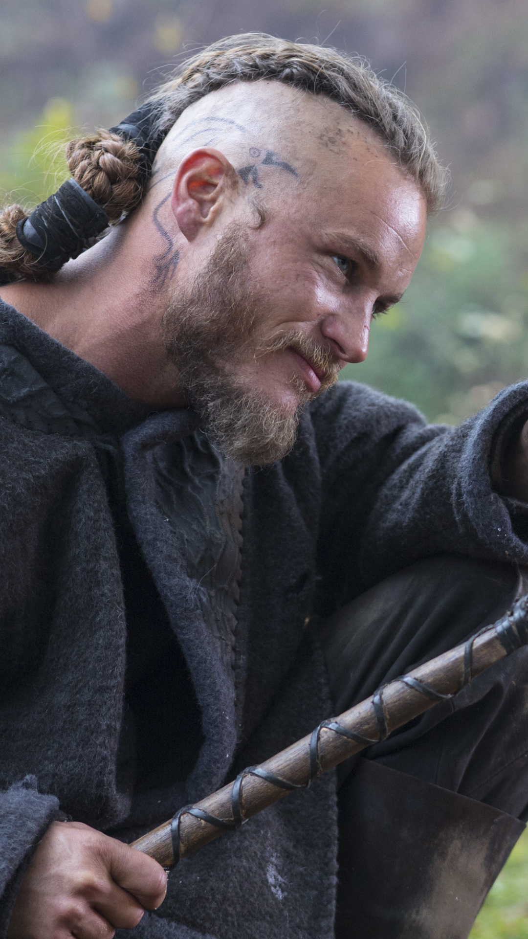 Ragnar Lothbrok, Travis Fimmel, Viking head tattoo, Full HD Phone wallpaper