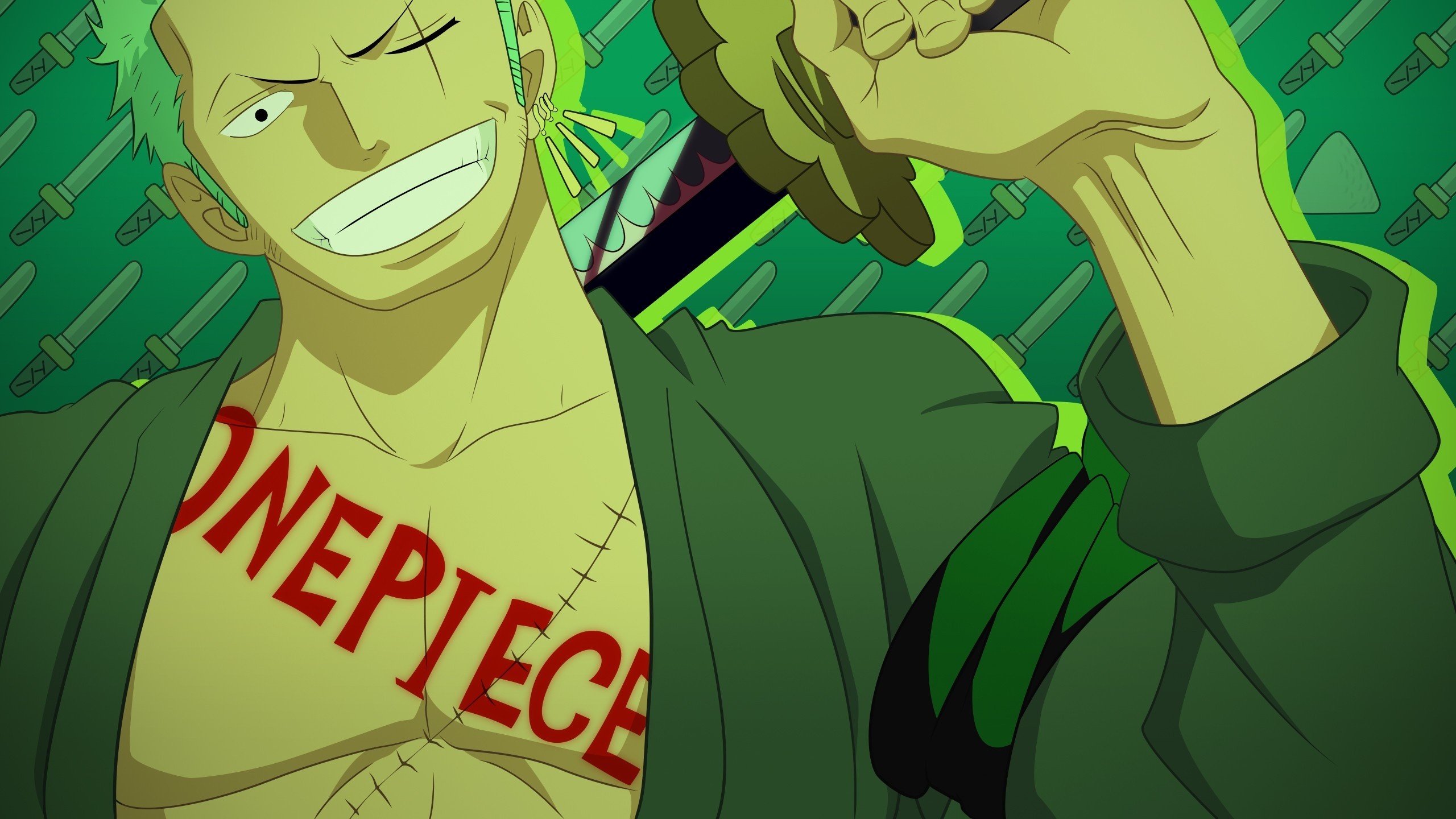 Roronoa Zoro, ONE PIECE text, Shusui sword, HD Desktop wallpaper
