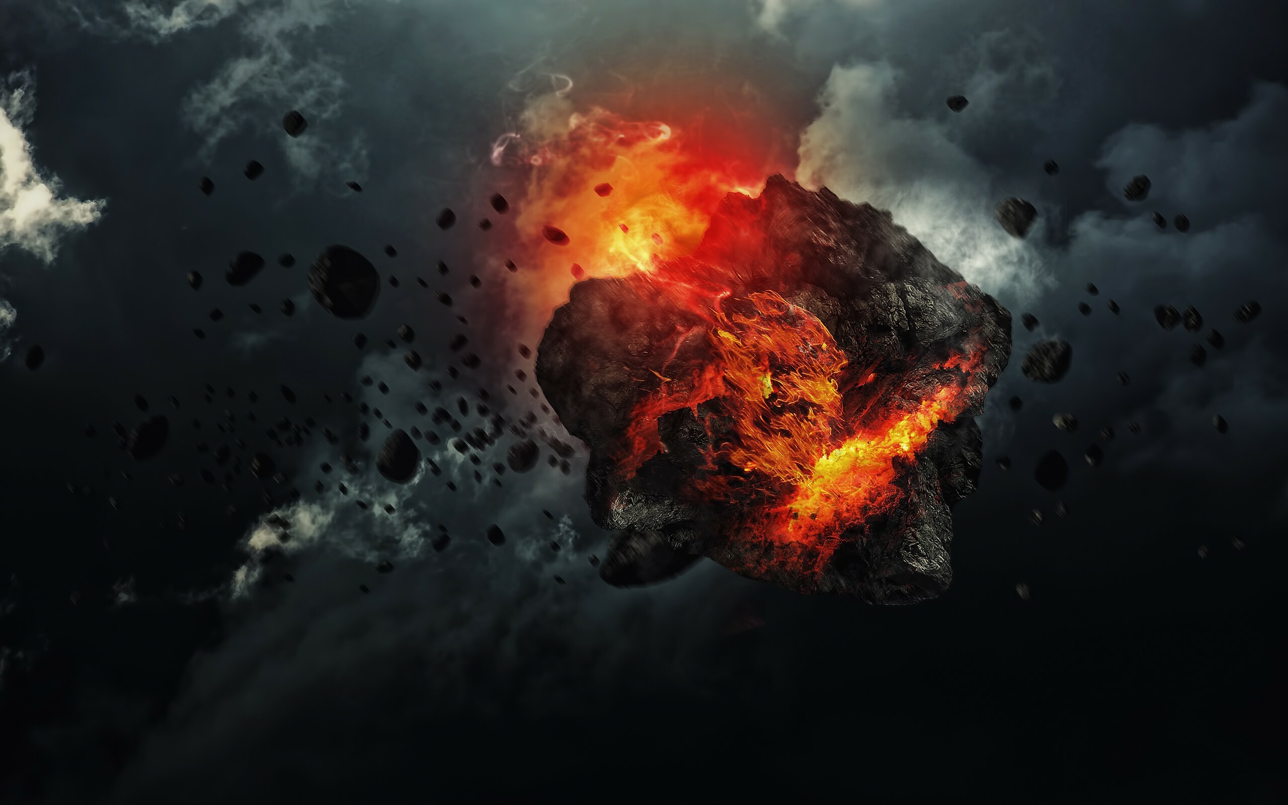 Burning, Asteroid Wallpaper, 2560x1600 HD Desktop