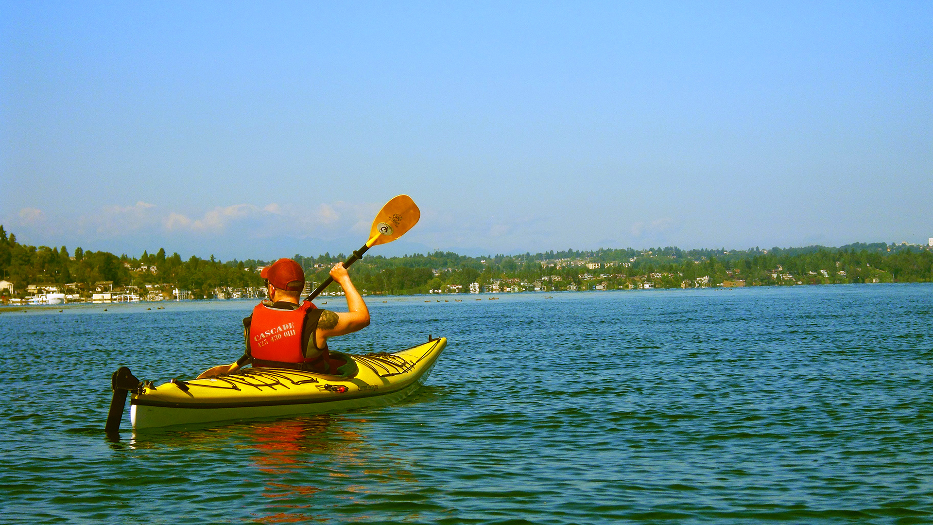 Canoer, Lake, Free stock photo, Public domain, 1920x1080 Full HD Desktop