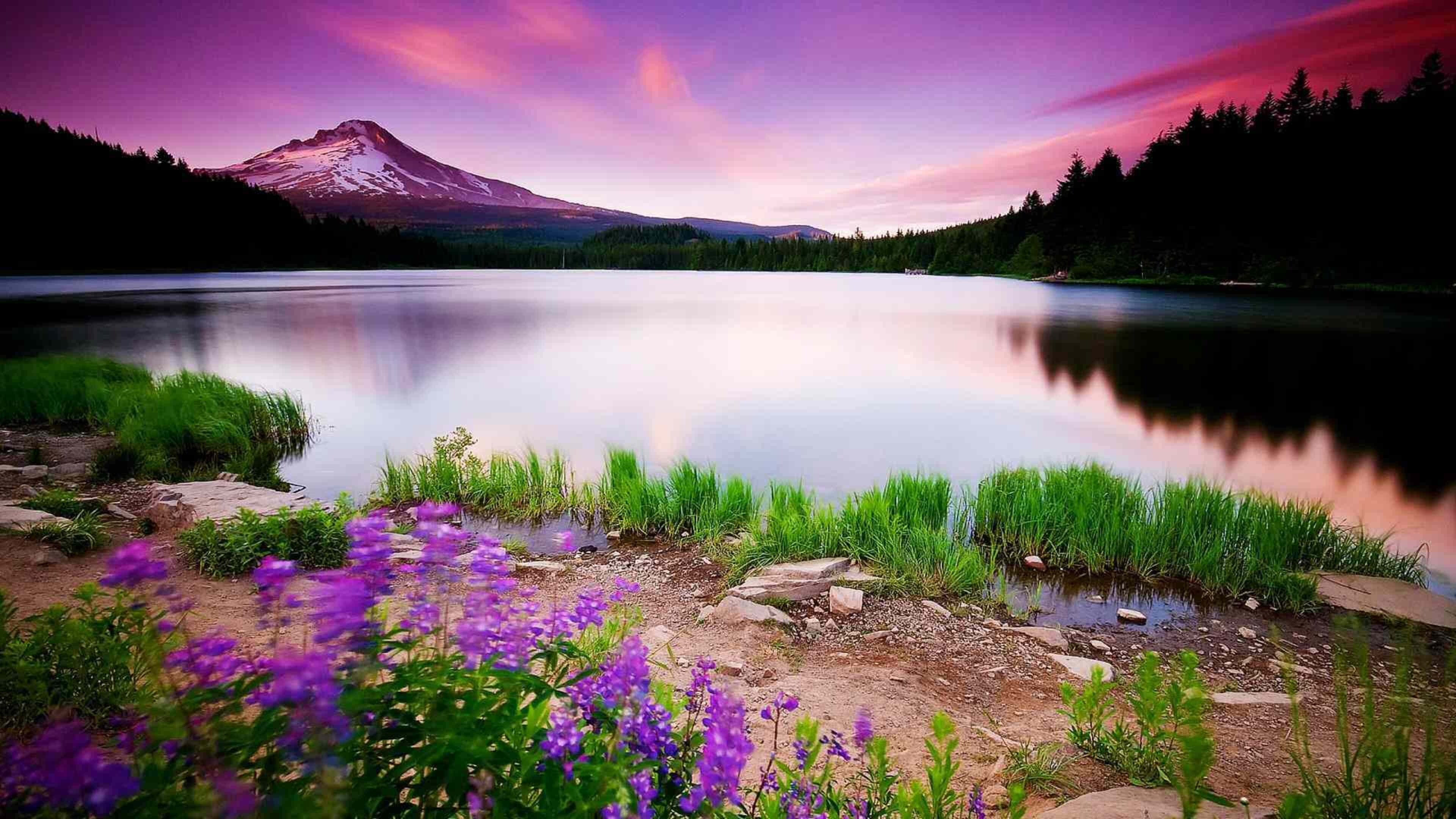 Mountain lake, 4K Backgrounds Wallpaper, 3840x2160 4K Desktop