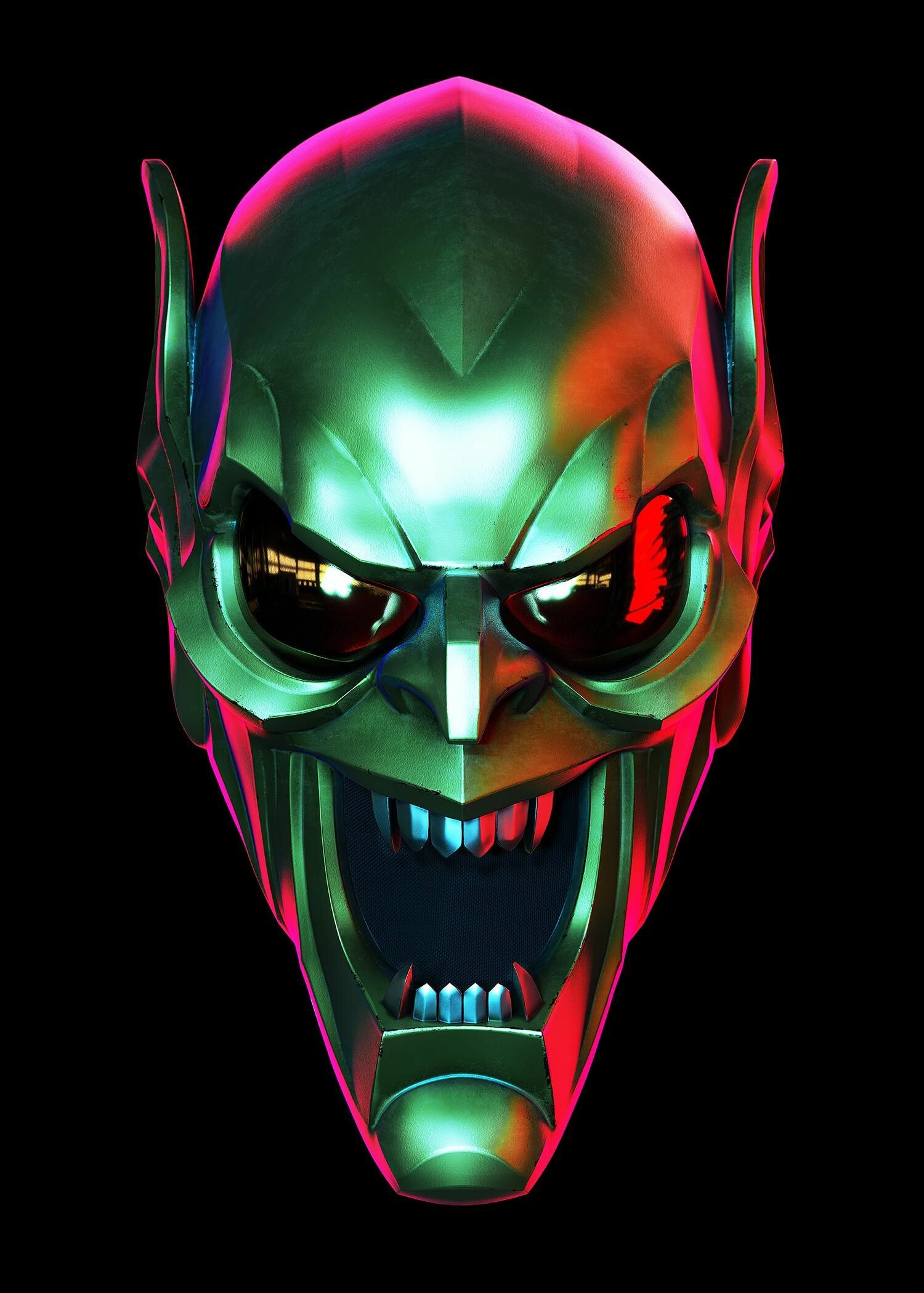 Green Goblin, Cycles of evil, Superhero mask, Sinister character, 1500x2100 HD Phone