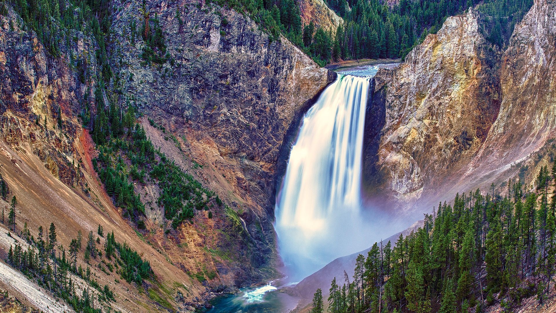 Yellowstone National Park, Lower falls wonder, HD wallpaper, National park beauty, 1920x1080 Full HD Desktop