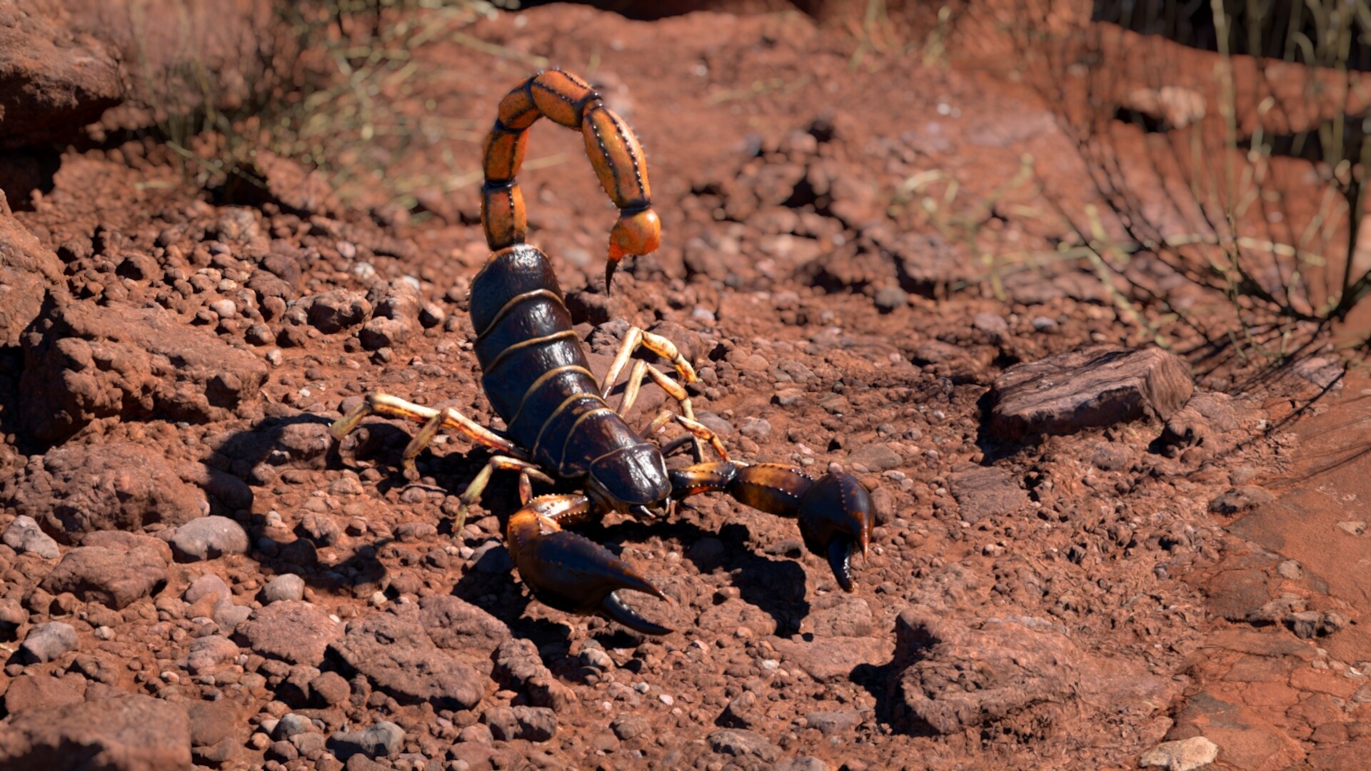 Scorpion lookdev, VFX art, Digital rendering, Futuristic design, 1920x1080 Full HD Desktop