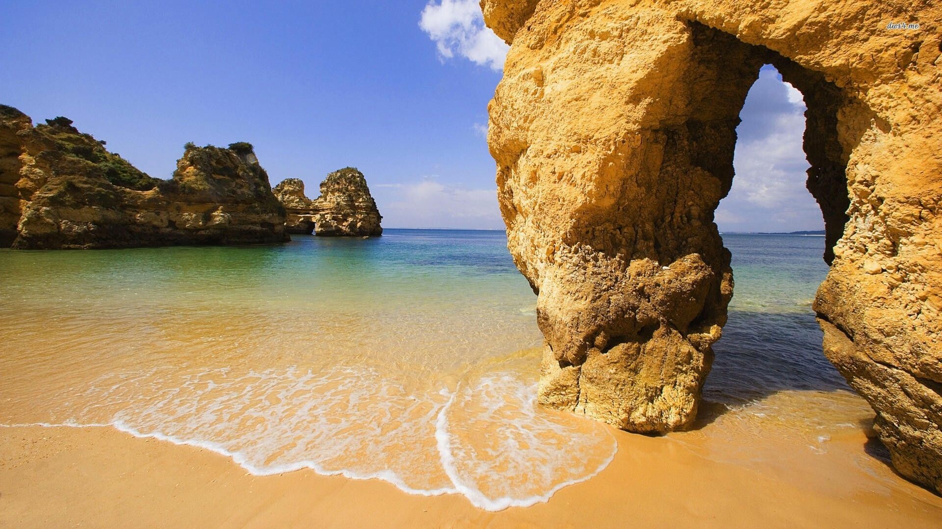 Picturesque Algarve, Stunning coastal views, Majestic cliffs, Sunny paradise, 1920x1080 Full HD Desktop
