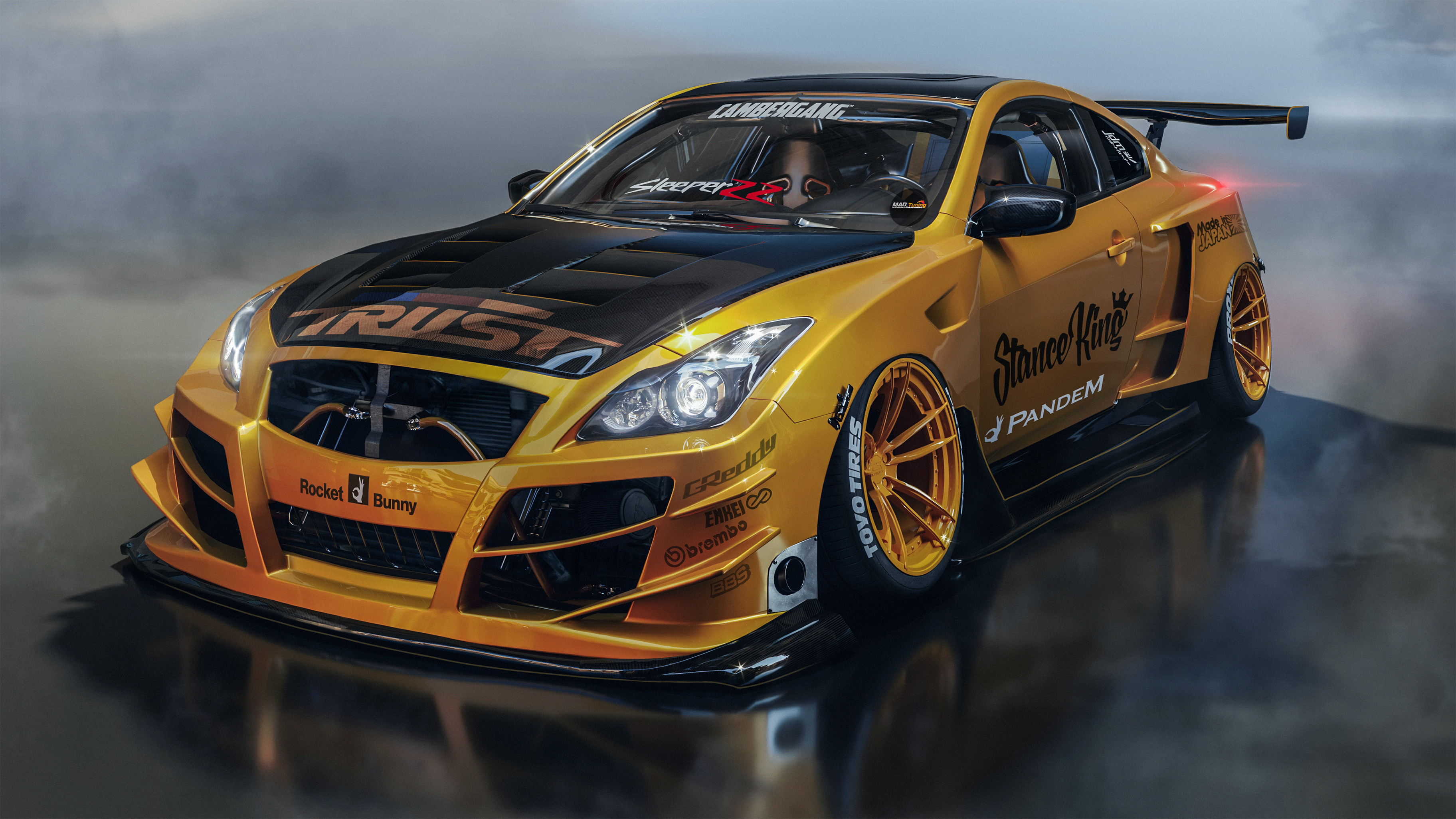 Stanced Drift, Infiniti G37 Wallpaper, 3650x2060 HD Desktop