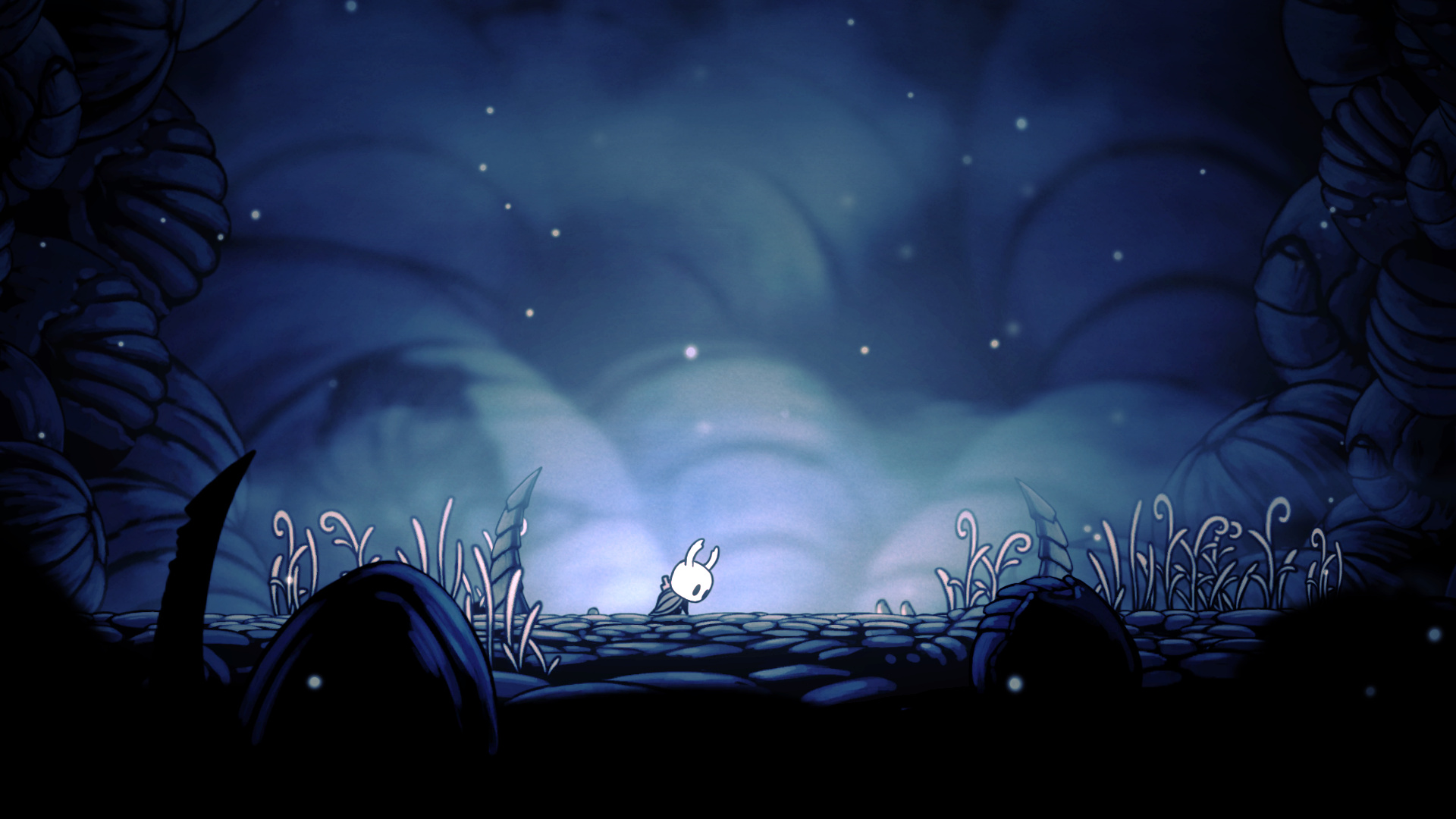The Knight, King's Pass, Hallownest cavern, Full HD Desktop wallpaper