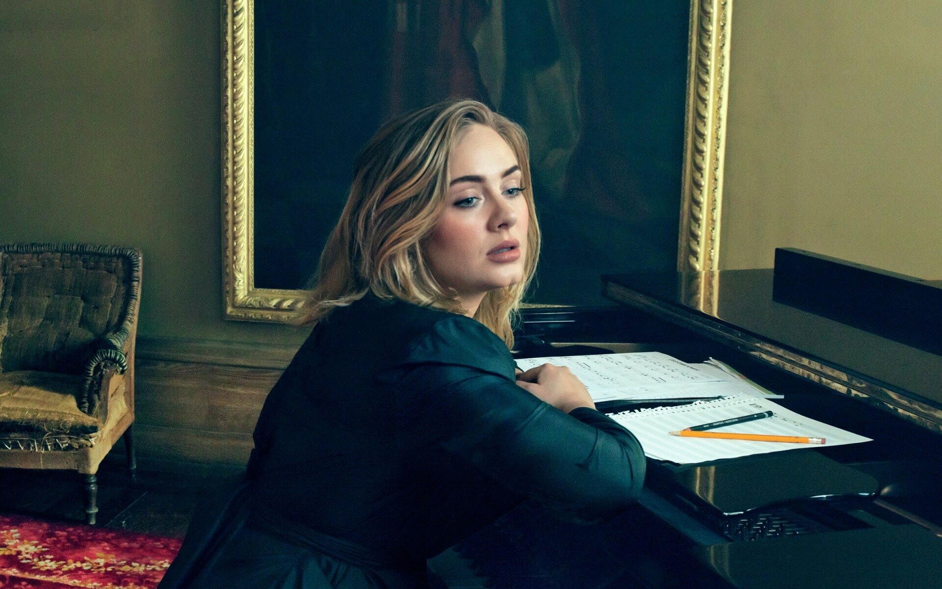 Adele's high-quality portraits, Expressive singer, Captivating personality, Beautiful photographs, 1920x1200 HD Desktop