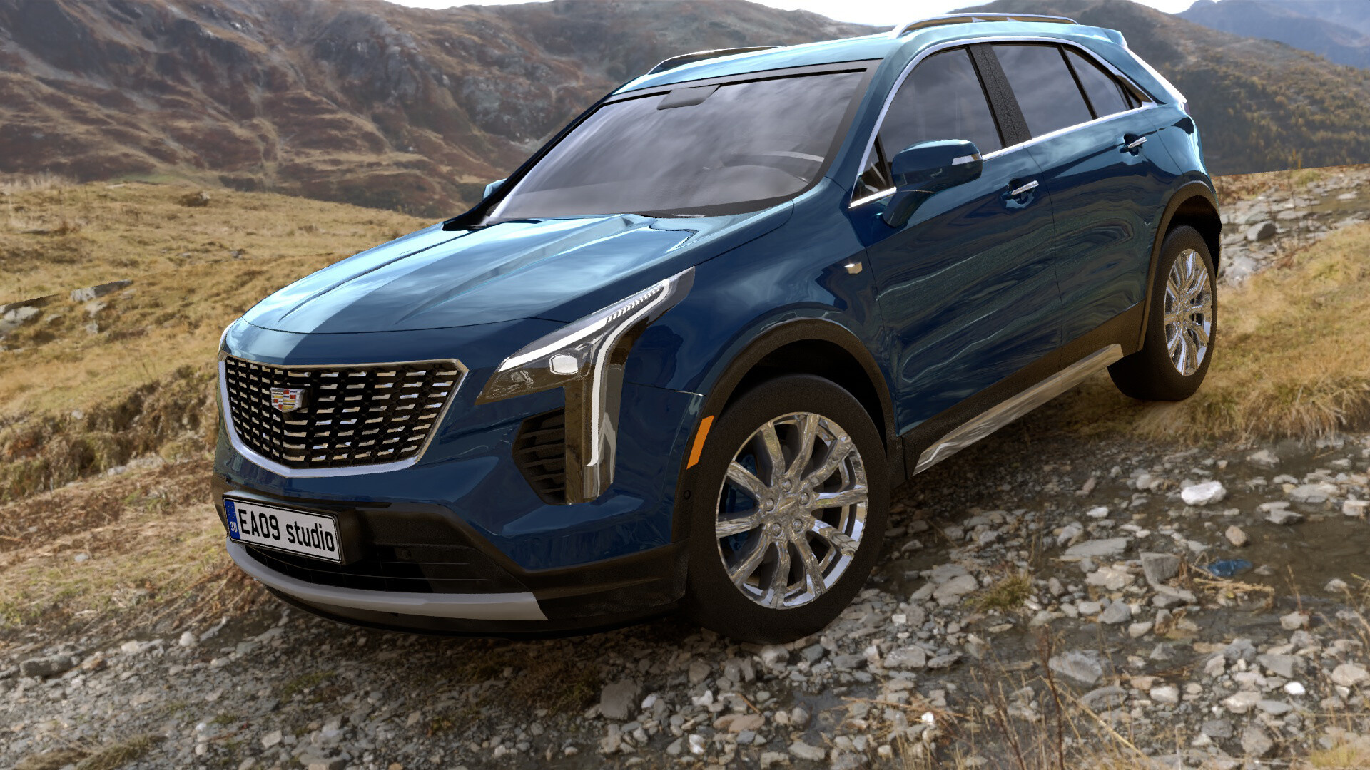 Cadillac XT4, Artistic rendering, Stylish and sleek, Car image, 1920x1080 Full HD Desktop