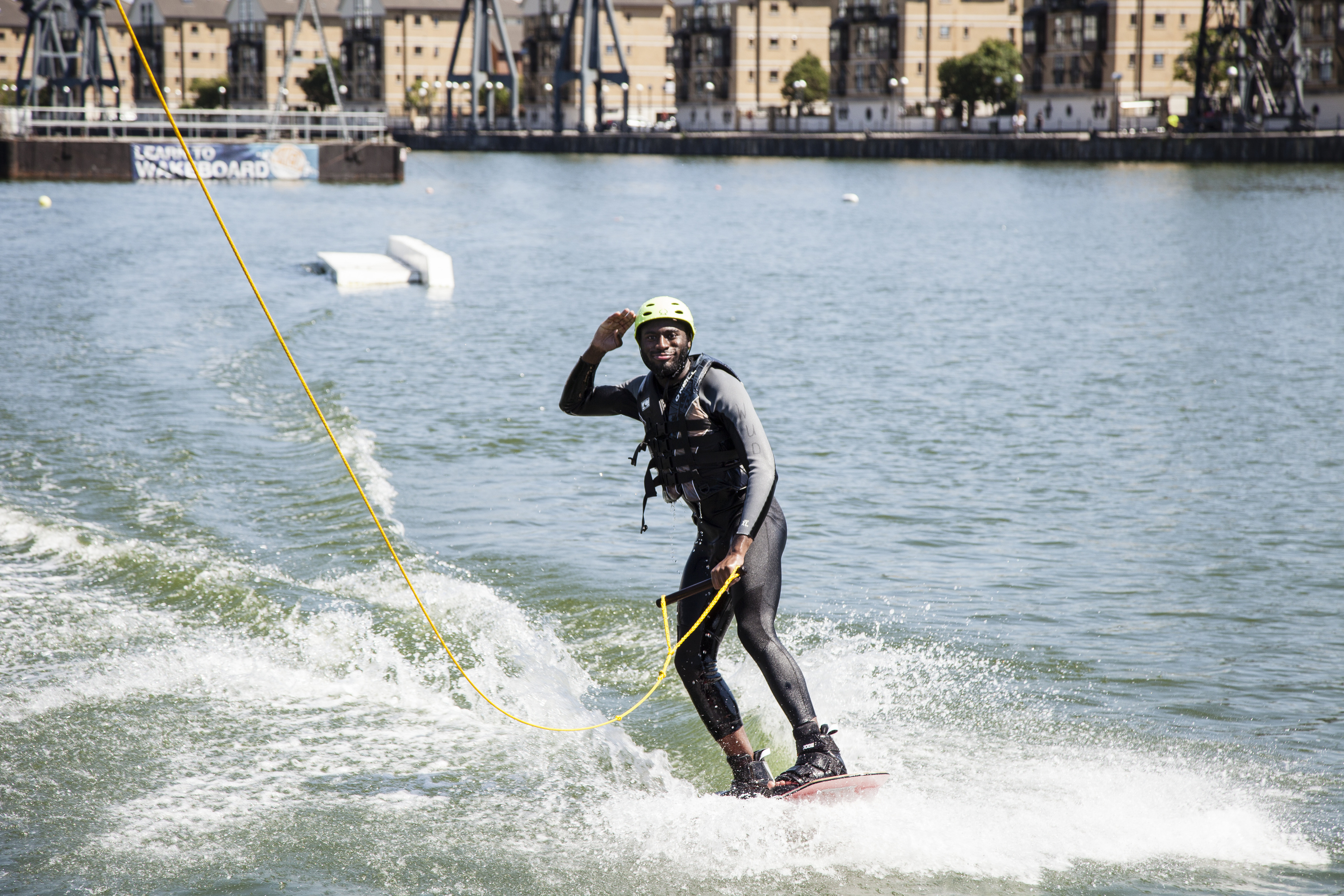 Wakeboarding in central London, Urban water adventure, Unexpected wakeboarding spot, City thrills, 3000x2000 HD Desktop