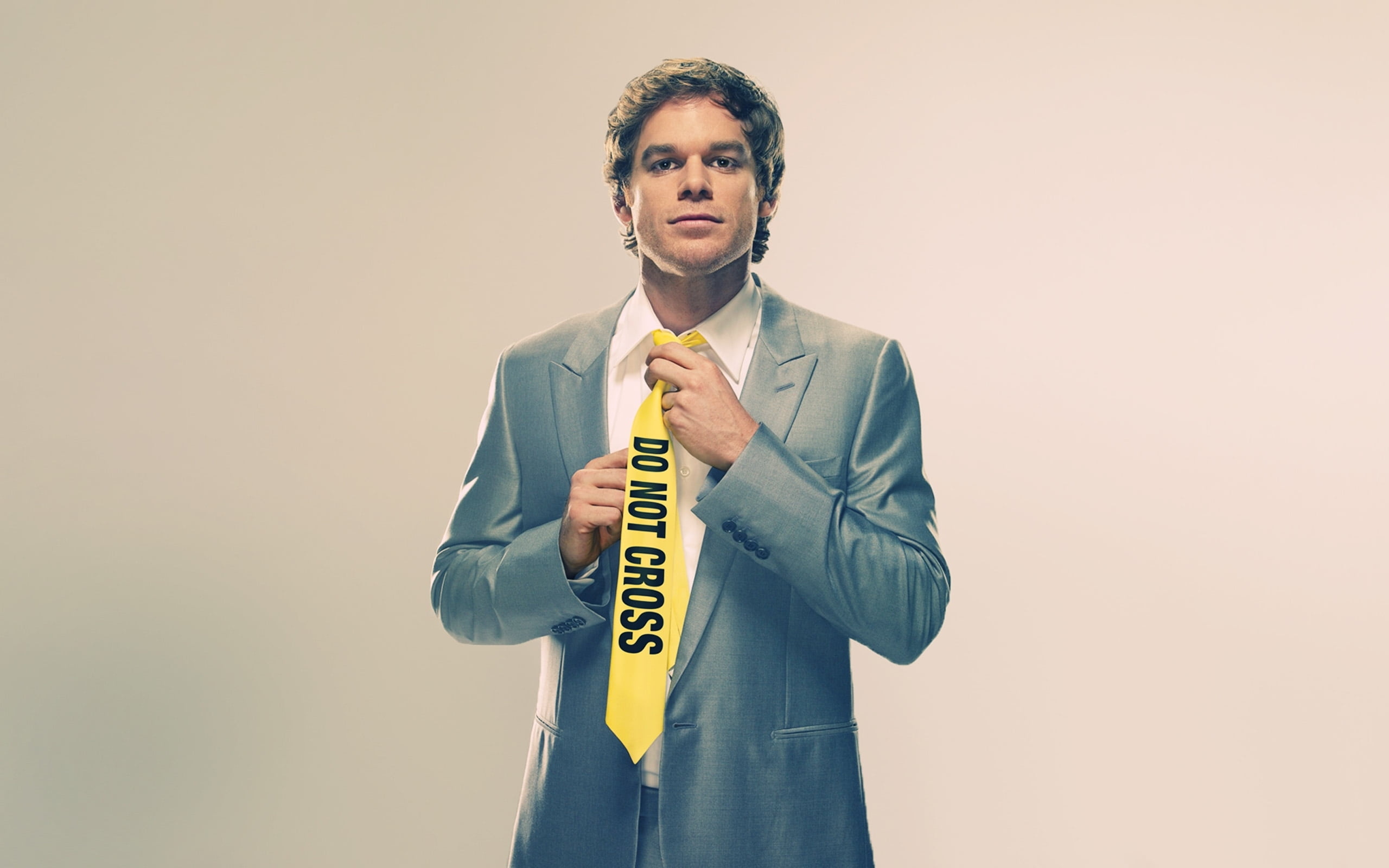 Dexter Morgan, DO NOT CROSS, crime scene tape tie, HD Desktop wallpaper