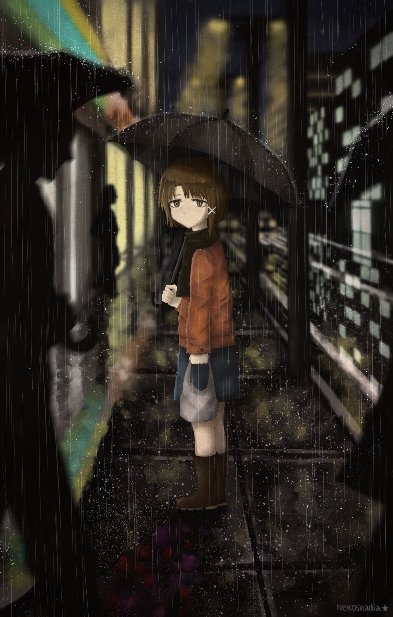 Aesthetic art, Anime masterpiece, Lain's journey, Digital artistry, 1380x2160 HD Phone