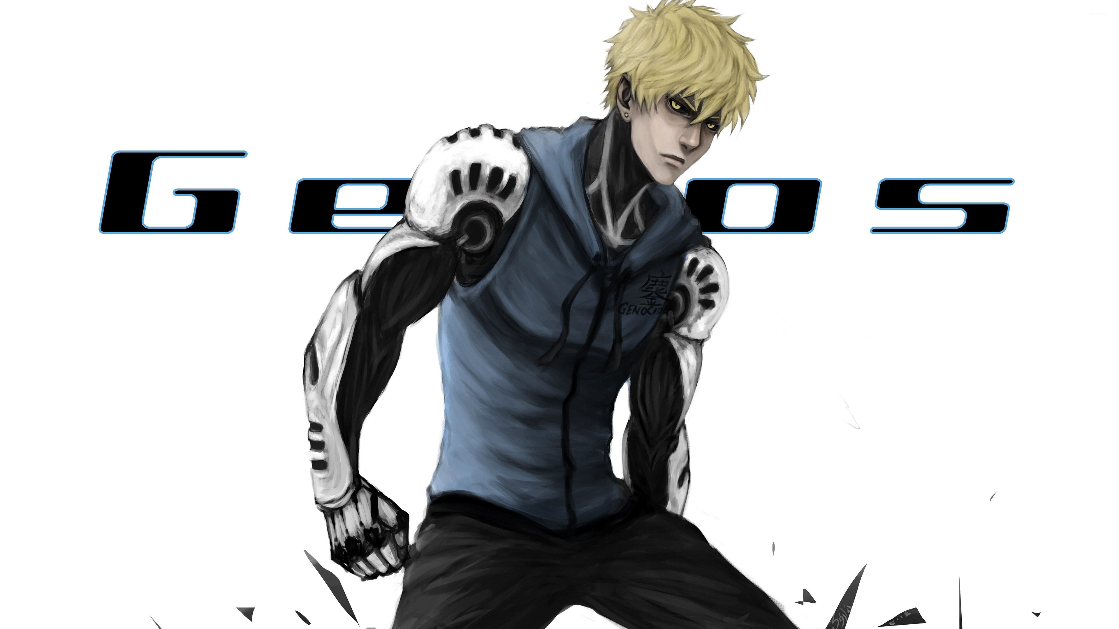 Angry Genos, One Punch Man wallpaper, Intense battles, Strong emotions, 3840x2160 4K Desktop