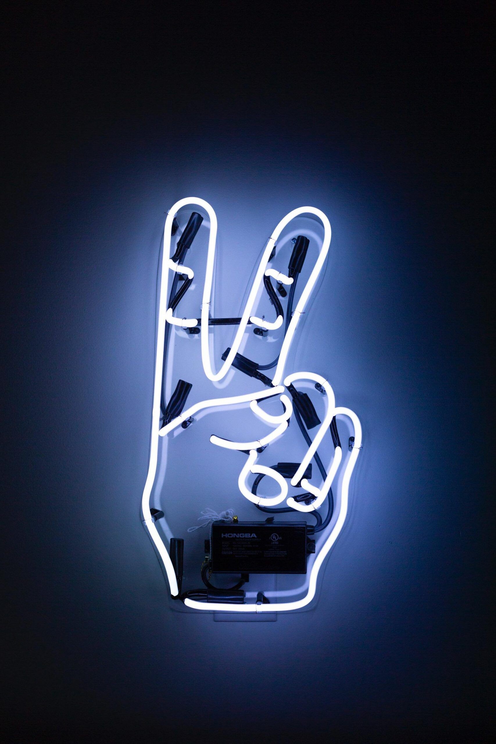 Peace sign, Glow in the Dark Wallpaper, 1710x2560 HD Phone