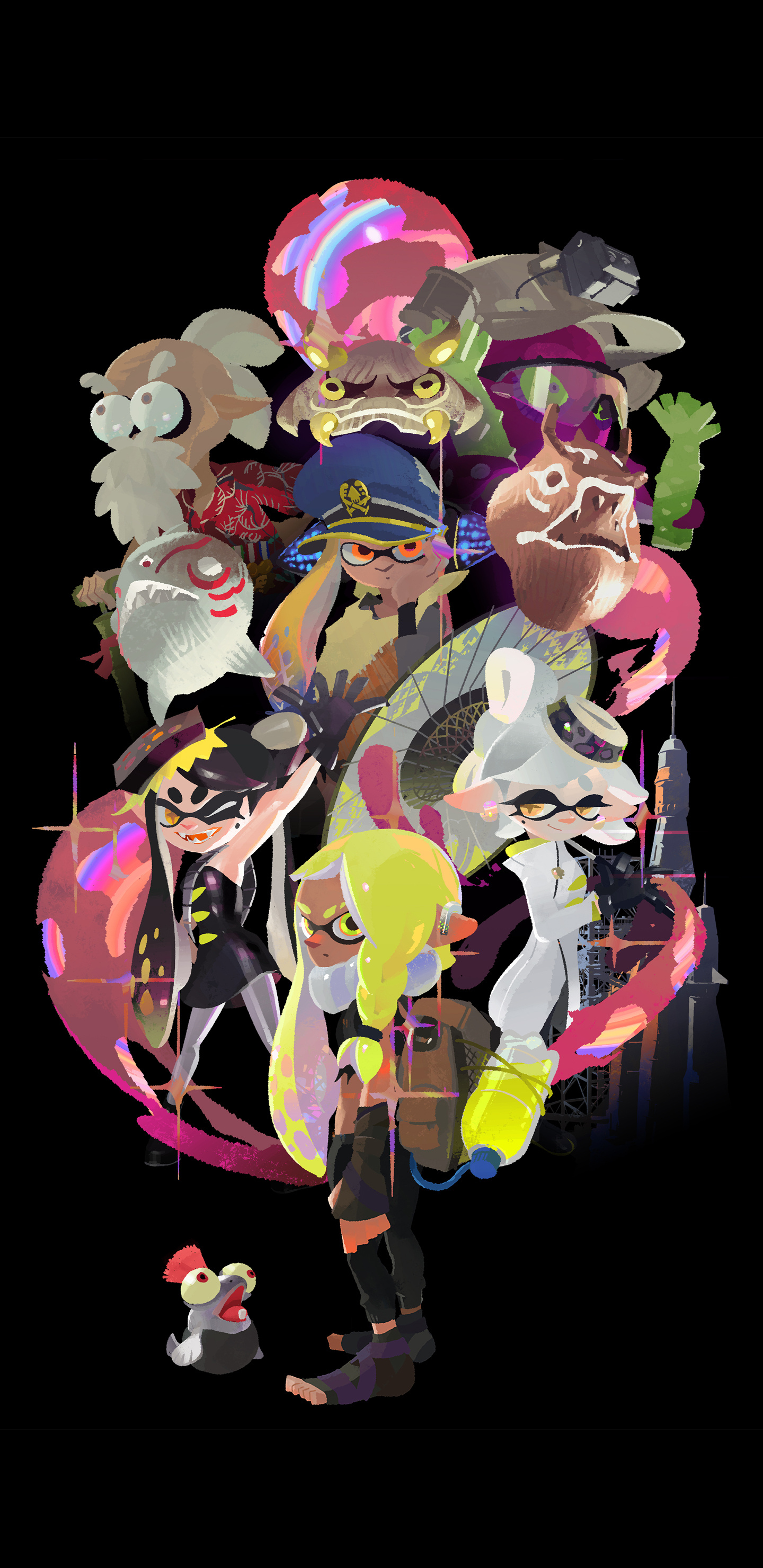 Splatoon 3, Artwork wallpaper, Cat with monocle, Gaming aesthetics, 1440x2960 HD Phone
