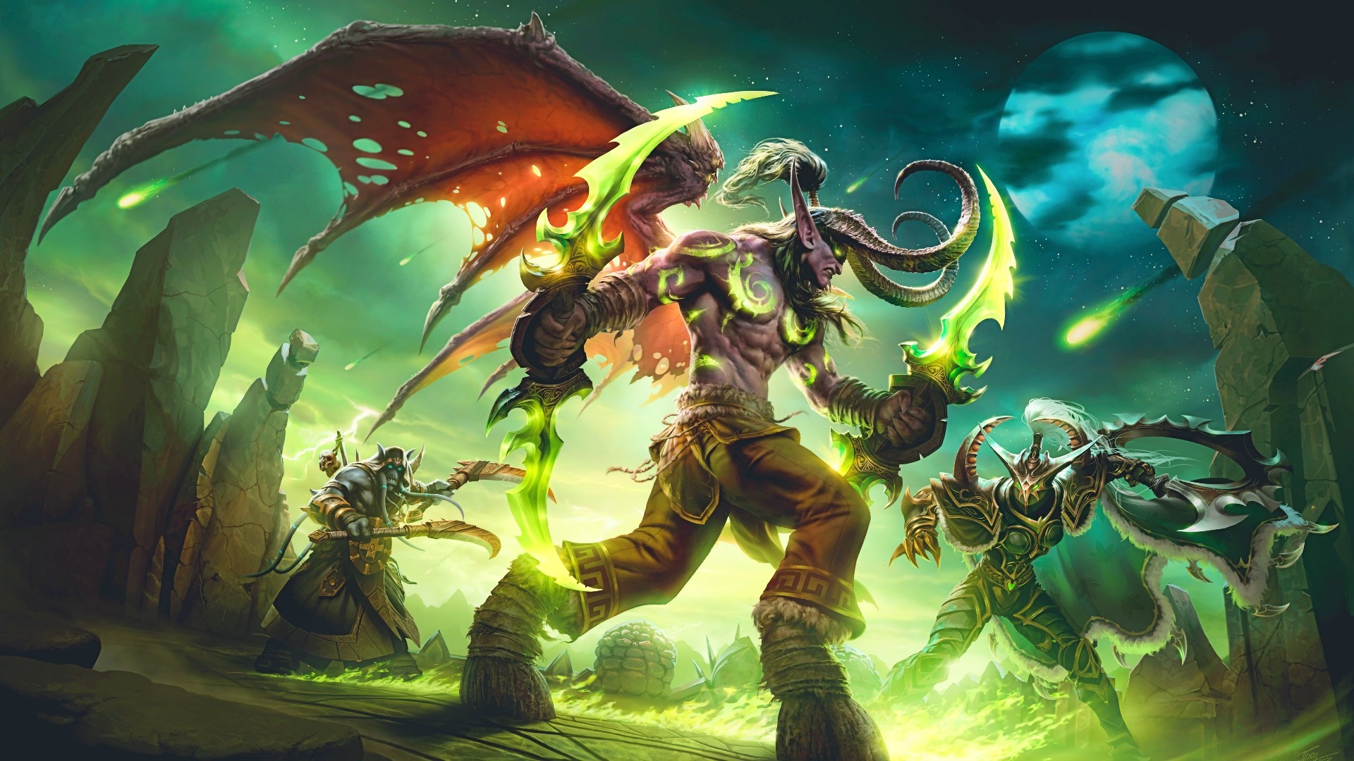Cross-faction play, WoW Eternity's End, Legendary guilds, Azeroth alliances, PvP battles, 1920x1080 Full HD Desktop