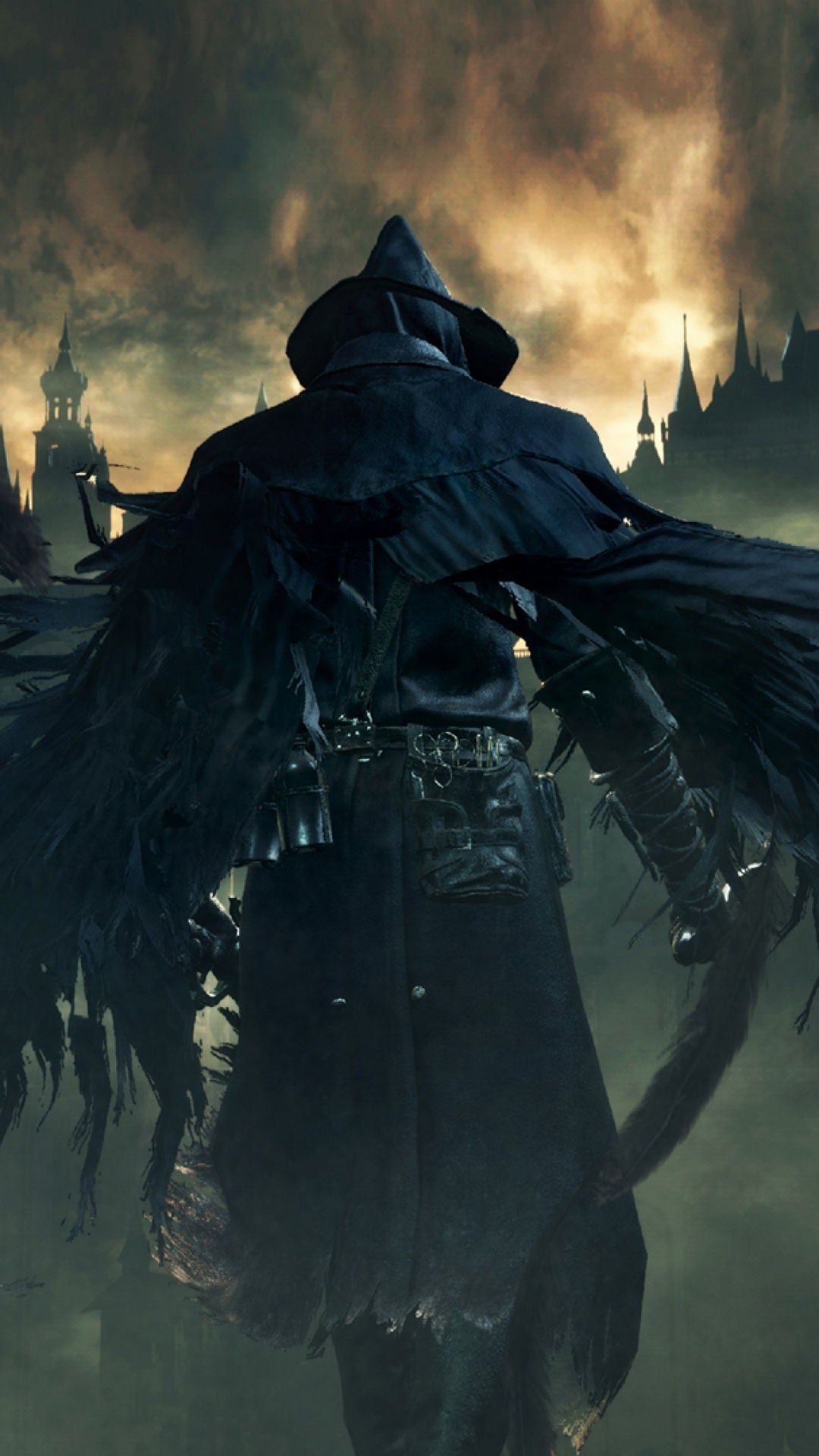 Eileen the Crow, Crowfeather Garb, Yharnam city, Full HD Phone wallpaper