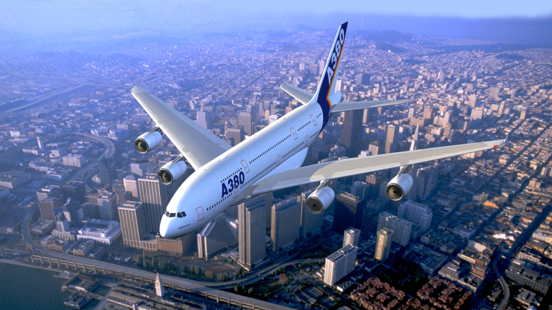 Airbus 380, Free download, Full HD wallpaper, 1920x1080 Full HD Desktop