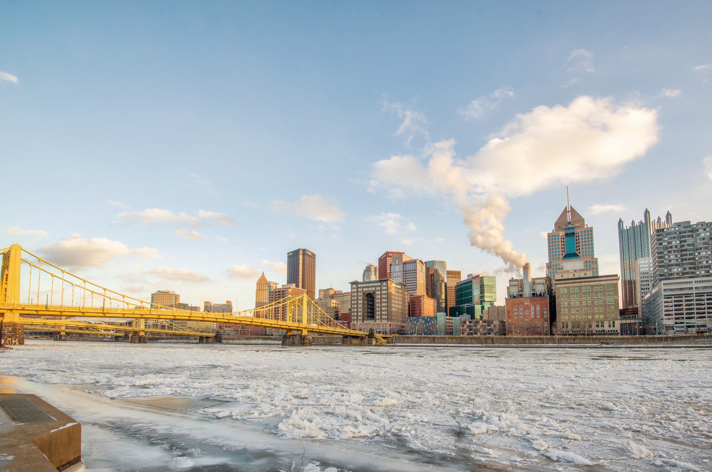 Roberto Clemente Bridge, Pittsburgh Skyline Wallpaper, 2400x1600 HD Desktop