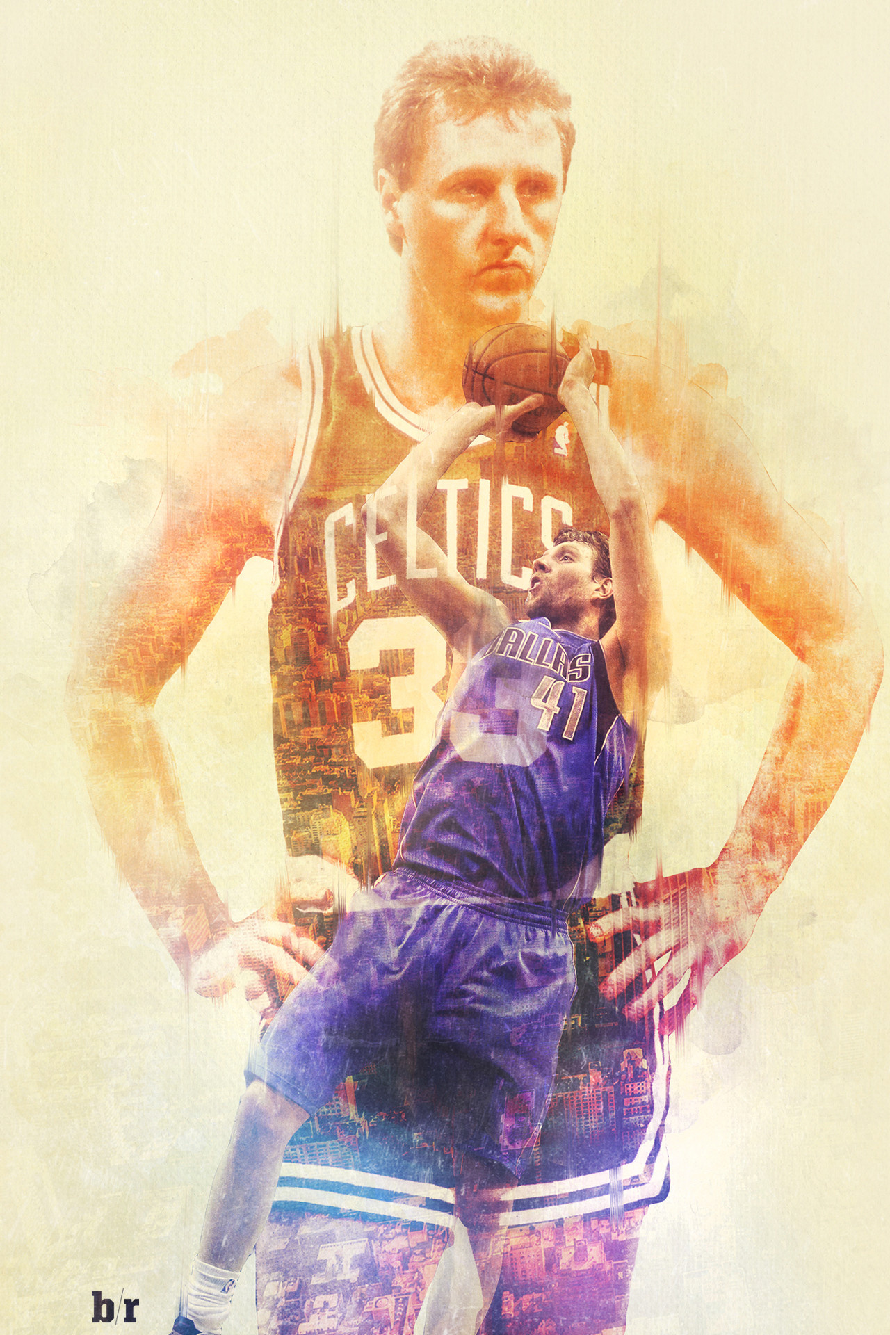 Larry Bird, John Havlicek wallpapers, NBA legend tribute, Sports-inspired imagery, 1280x1920 HD Phone