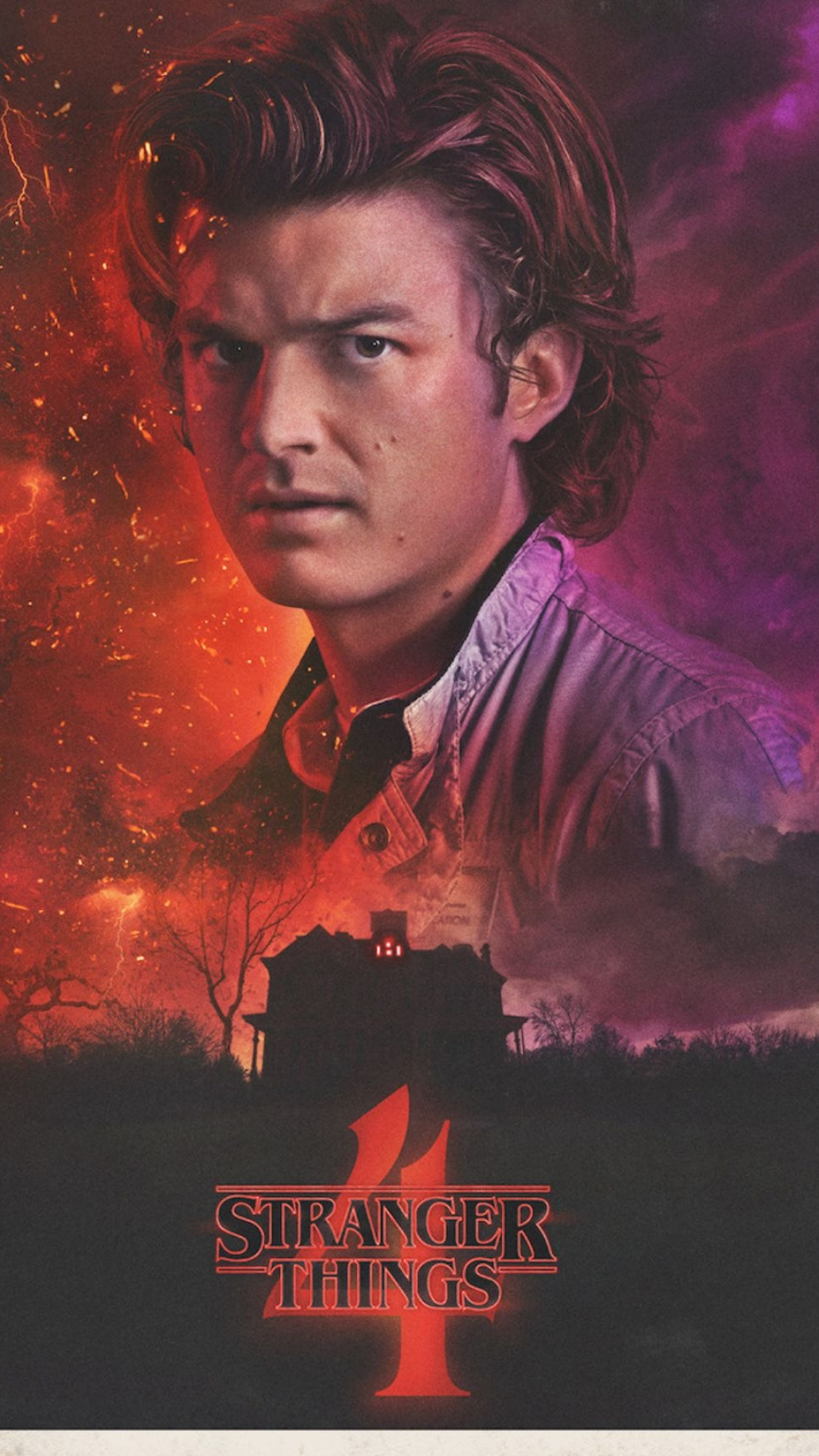 Steve Harrington, Creel House, Stranger Things 4 logo, Full HD Phone wallpaper