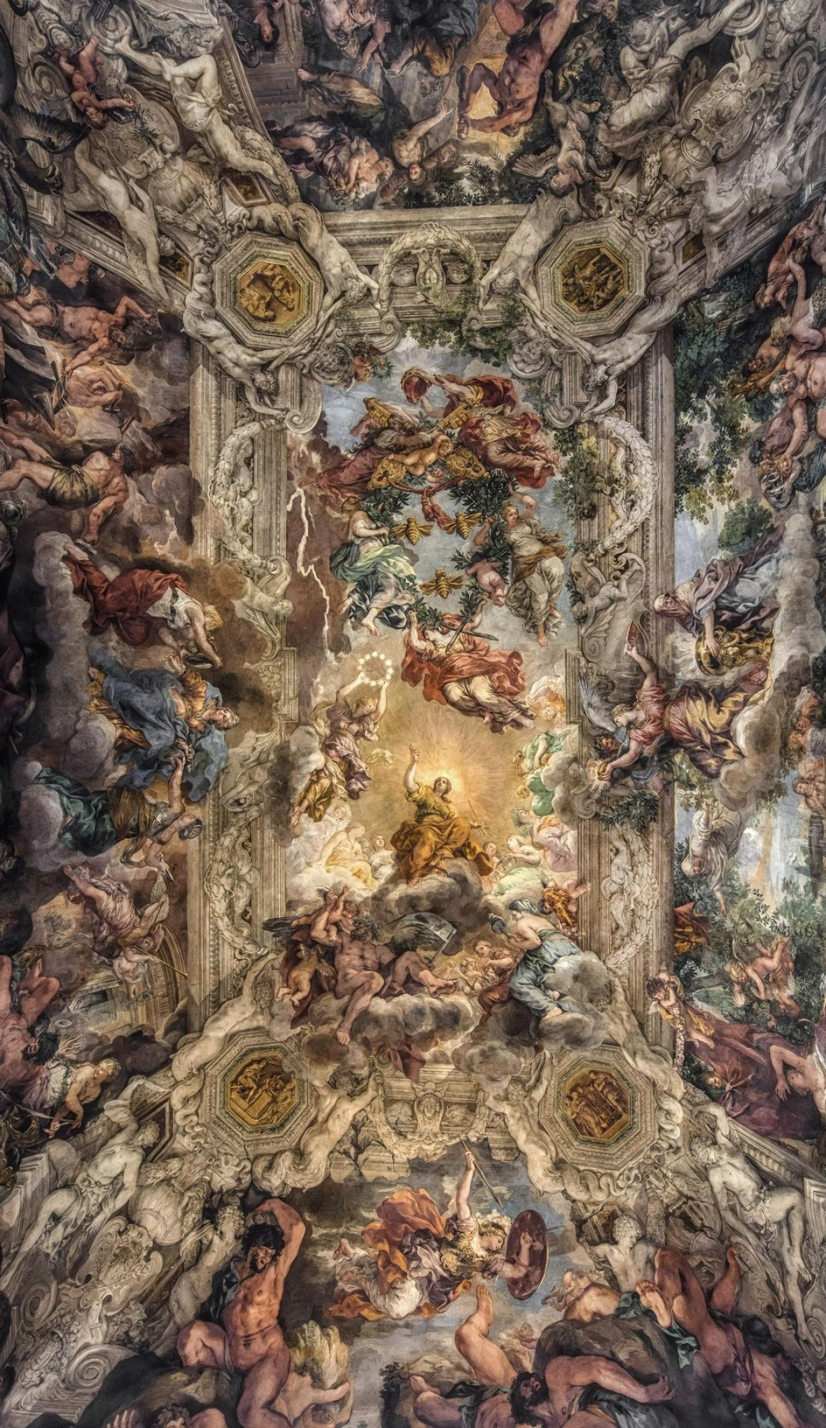 Allegory of Divine Providence, Palazzo Barberini ceiling, Pietro da Cortona fresco, HD Phone wallpaper
