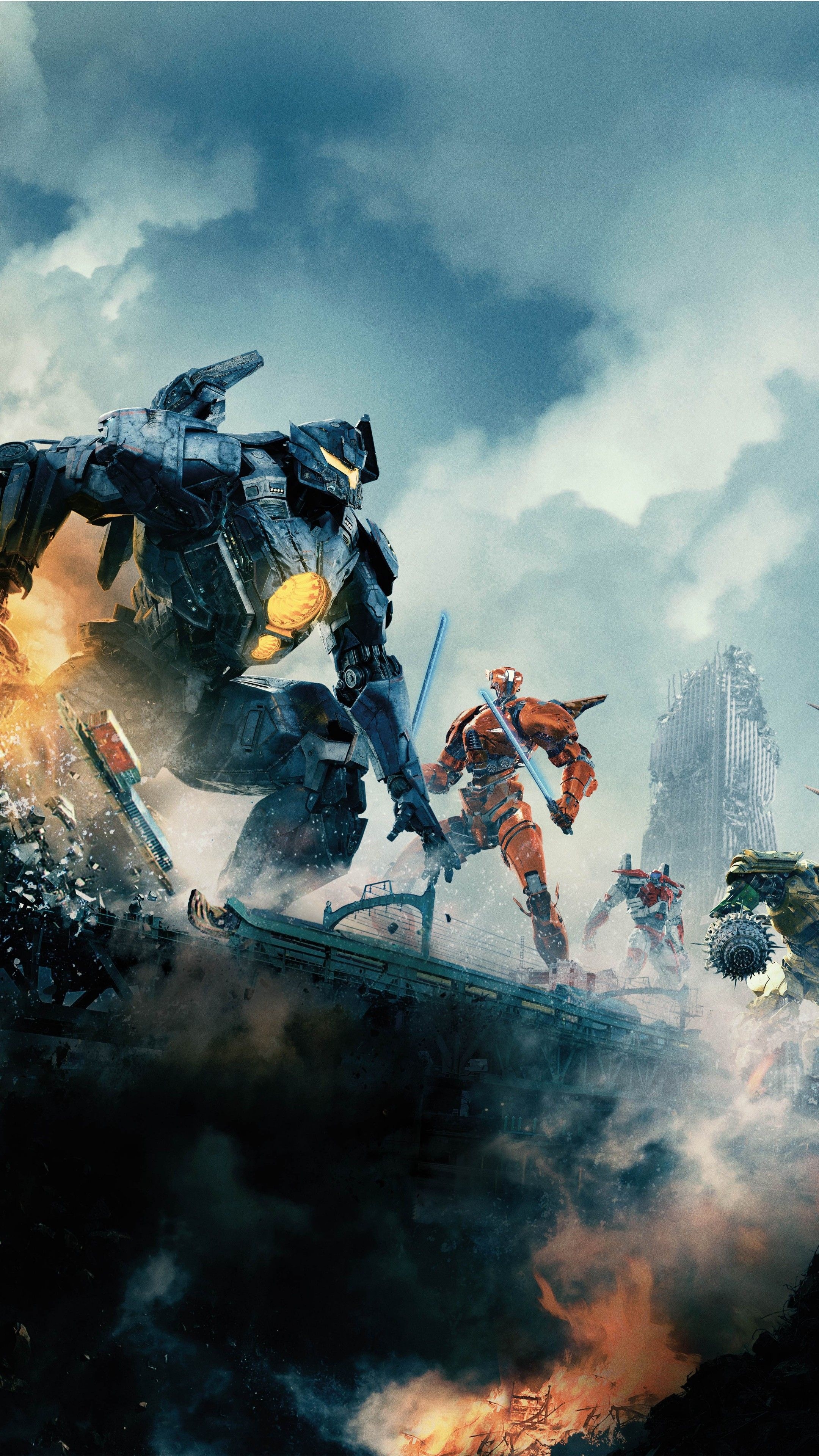 Pacific Rim Uprising, 4K wallpapers, Jaeger robots, Epic battle, 2160x3840 4K Phone