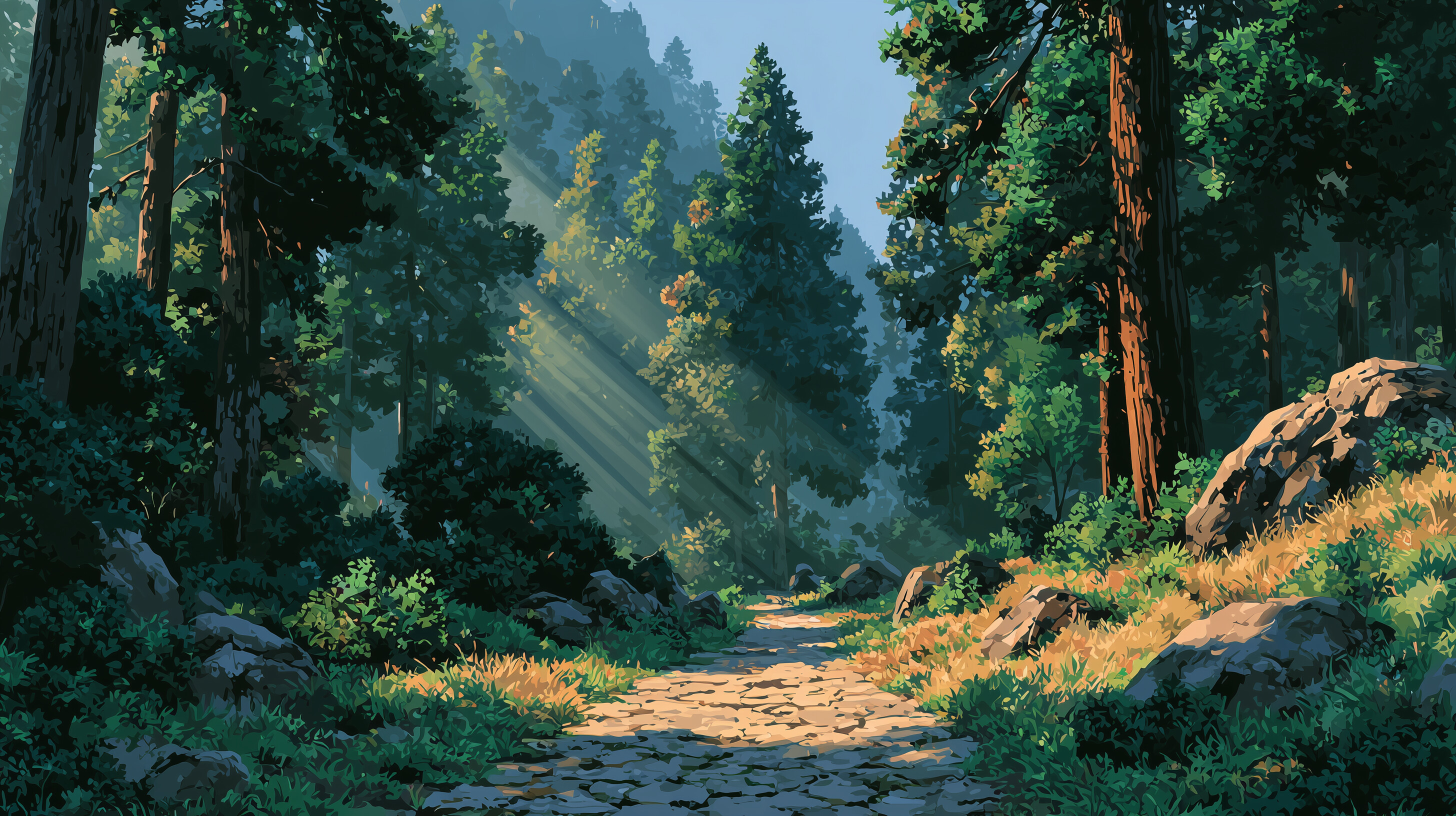 Lofi Forest, Studio Ghibli, Full HD, Desktop