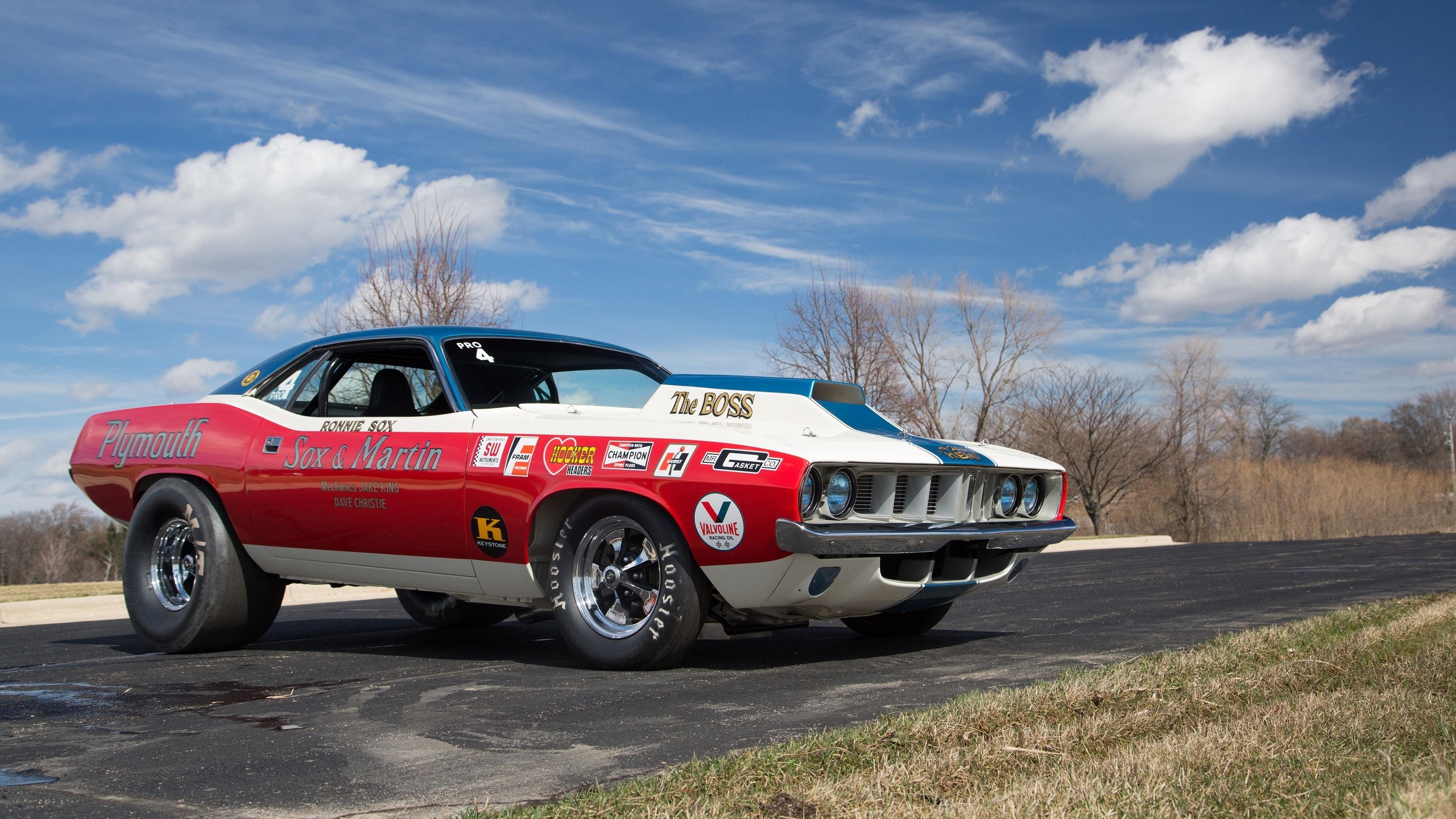 Barracuda Drag Racing, Hemi 'Cuda Wallpaper, 3840x2160 4K Desktop