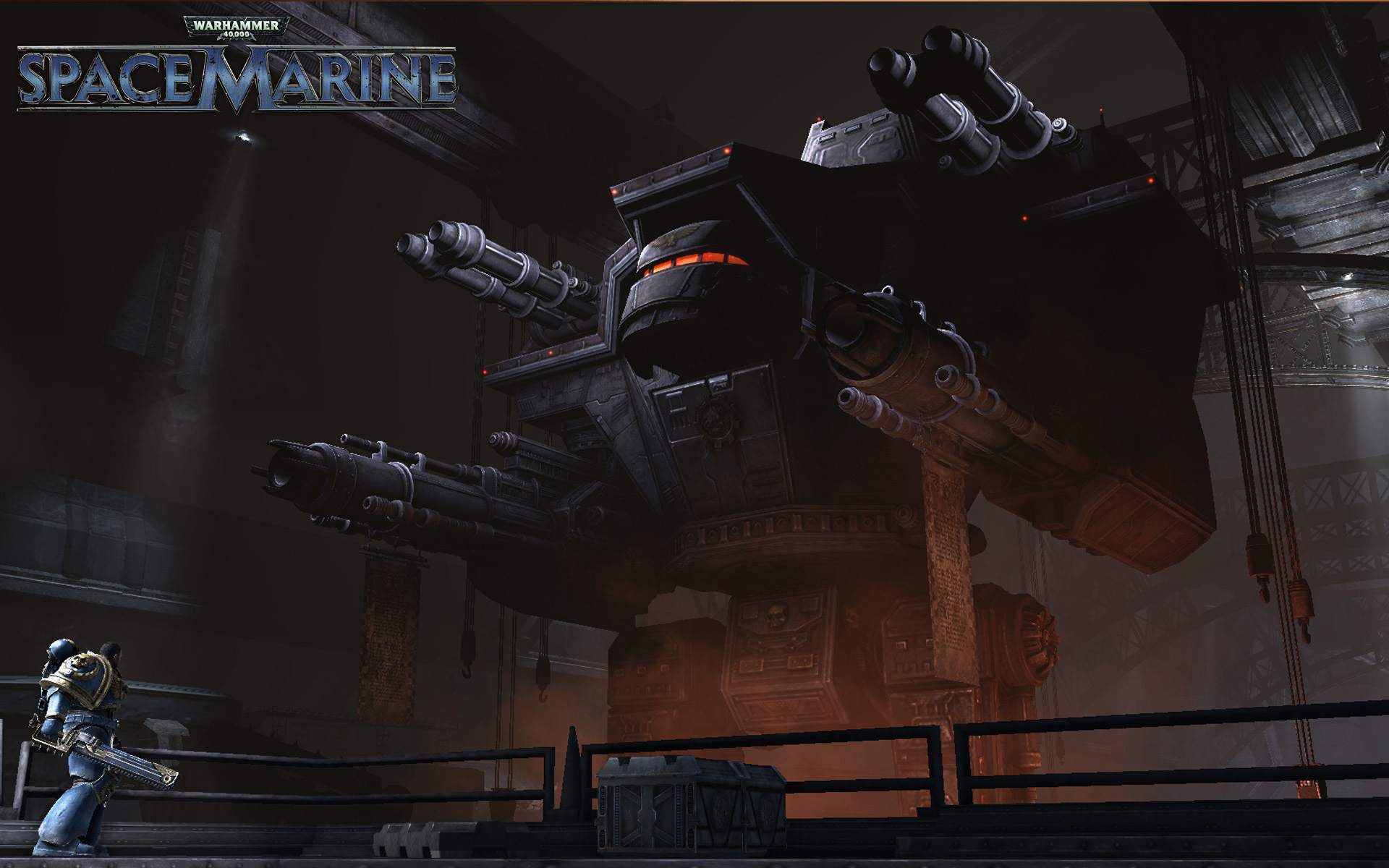 Warlord Titan Invictus, Ultramarines Space Marine, Warhammer 40,000: Space Marine logo, HD Desktop wallpaper