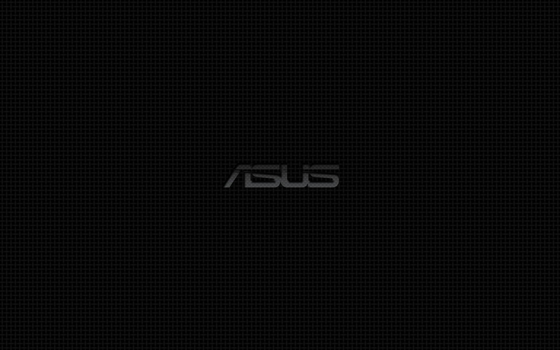 ASUS logo, black woven mesh texture, dark monochrome grid, HD Desktop wallpaper