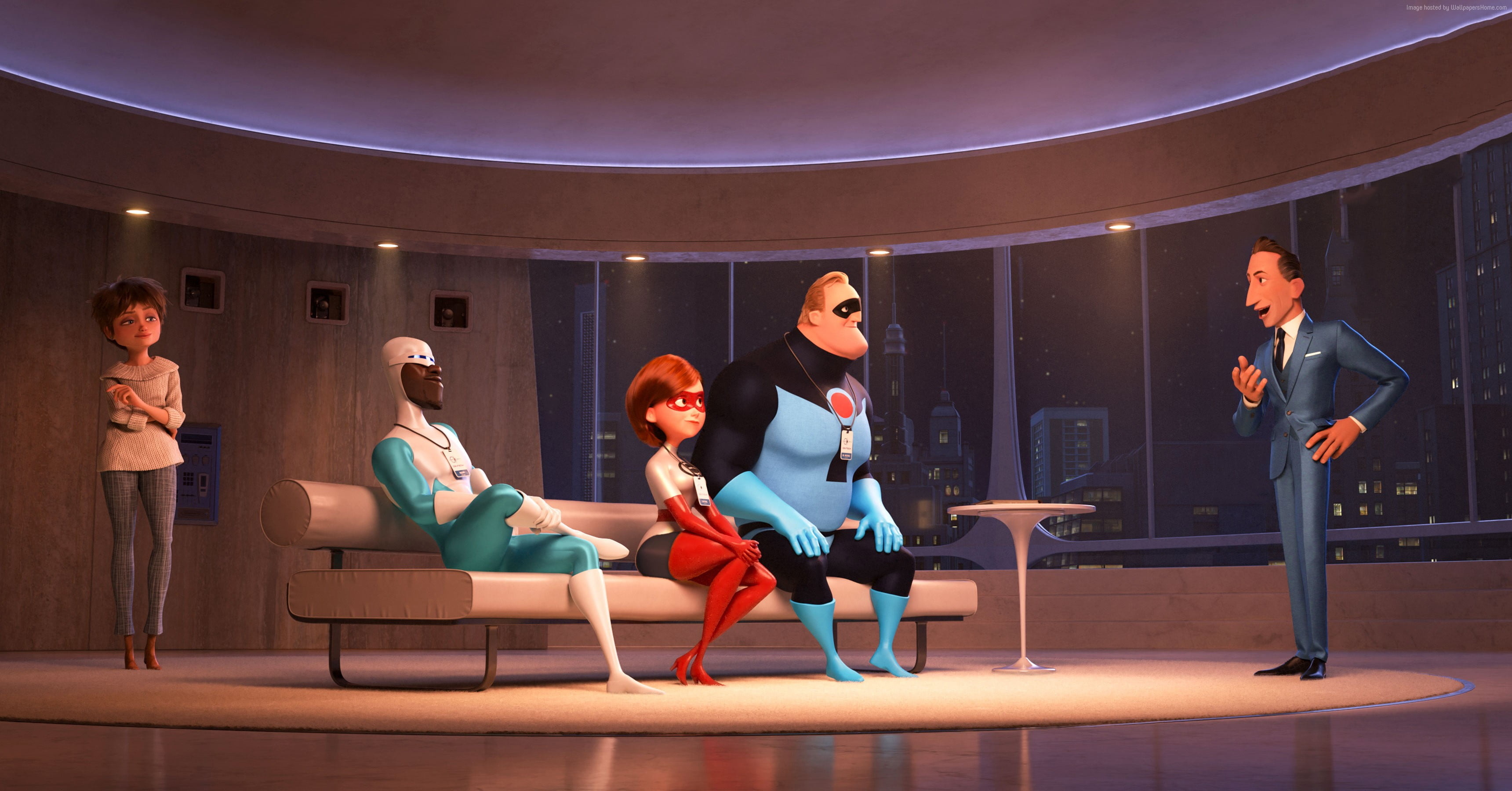 Incredibles 2, Despicable Me, 4K HD wallpaper, Animation, 3440x1800 HD Desktop