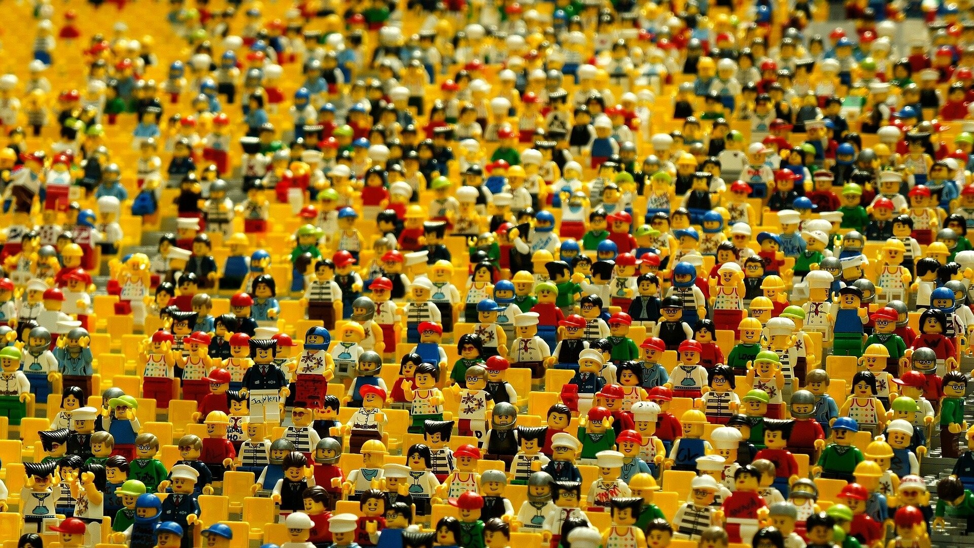 Lego minifigures, HD wallpaper, Toy-inspired visuals, Playful design, 1920x1080 Full HD Desktop