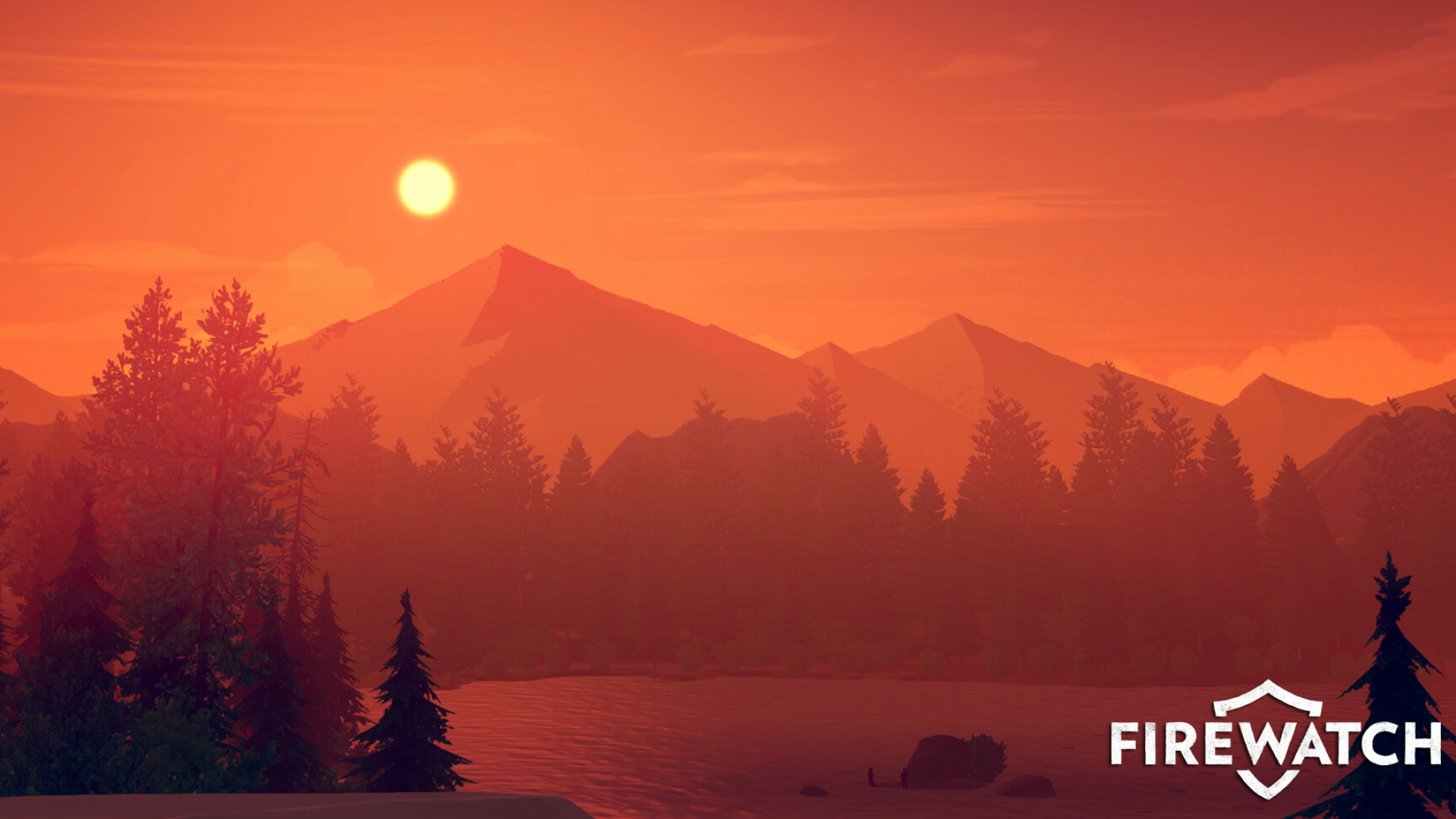 Firewatch, Orange sunset, Lake view, Gaming experience, 1920x1080 Full HD Desktop