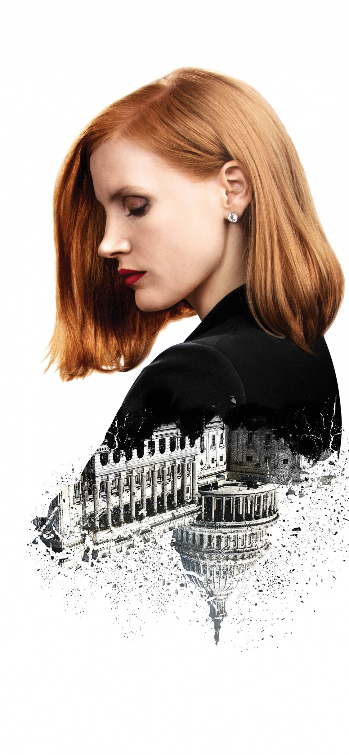 Miss Sloane movie, Jessica Chastain, Minimal poster, iPhone wallpaper, 1130x2440 HD Phone