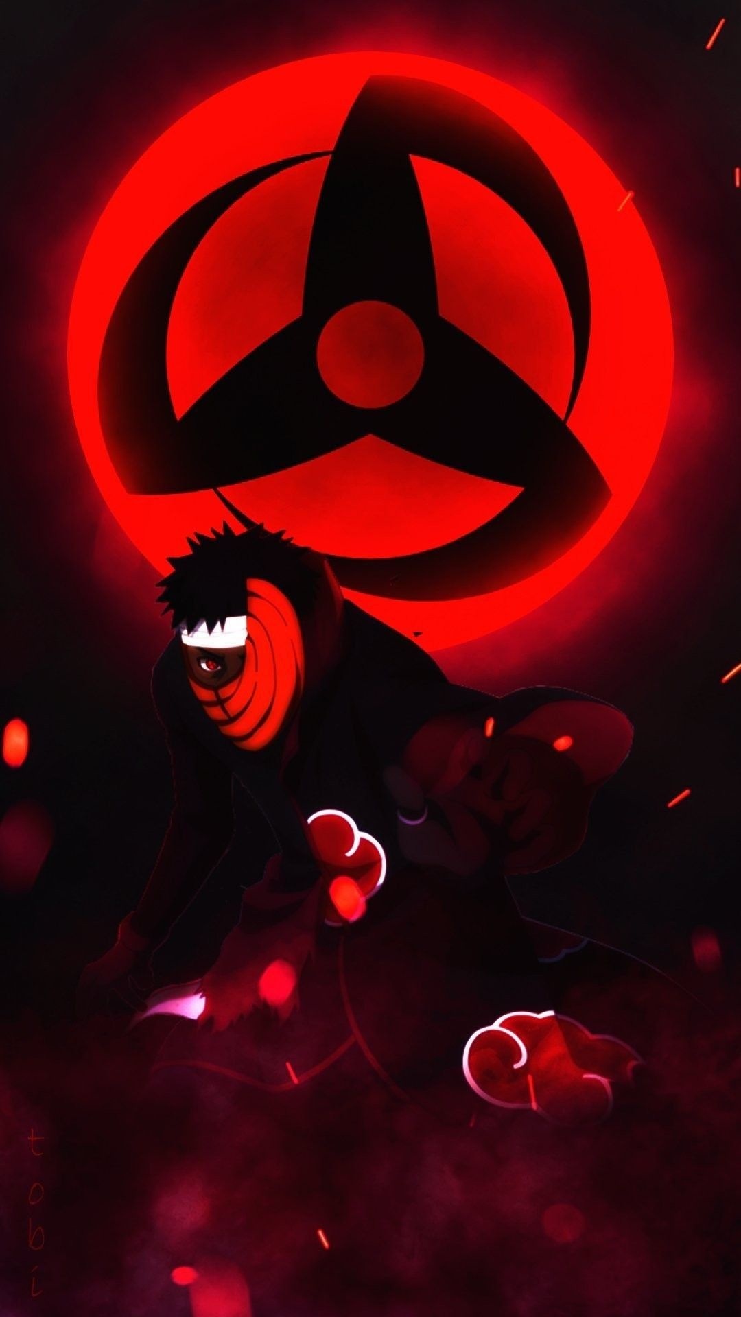 Obito Uchiha, Kamui Mangekyo Sharingan, Akatsuki cloak, Full HD Phone wallpaper