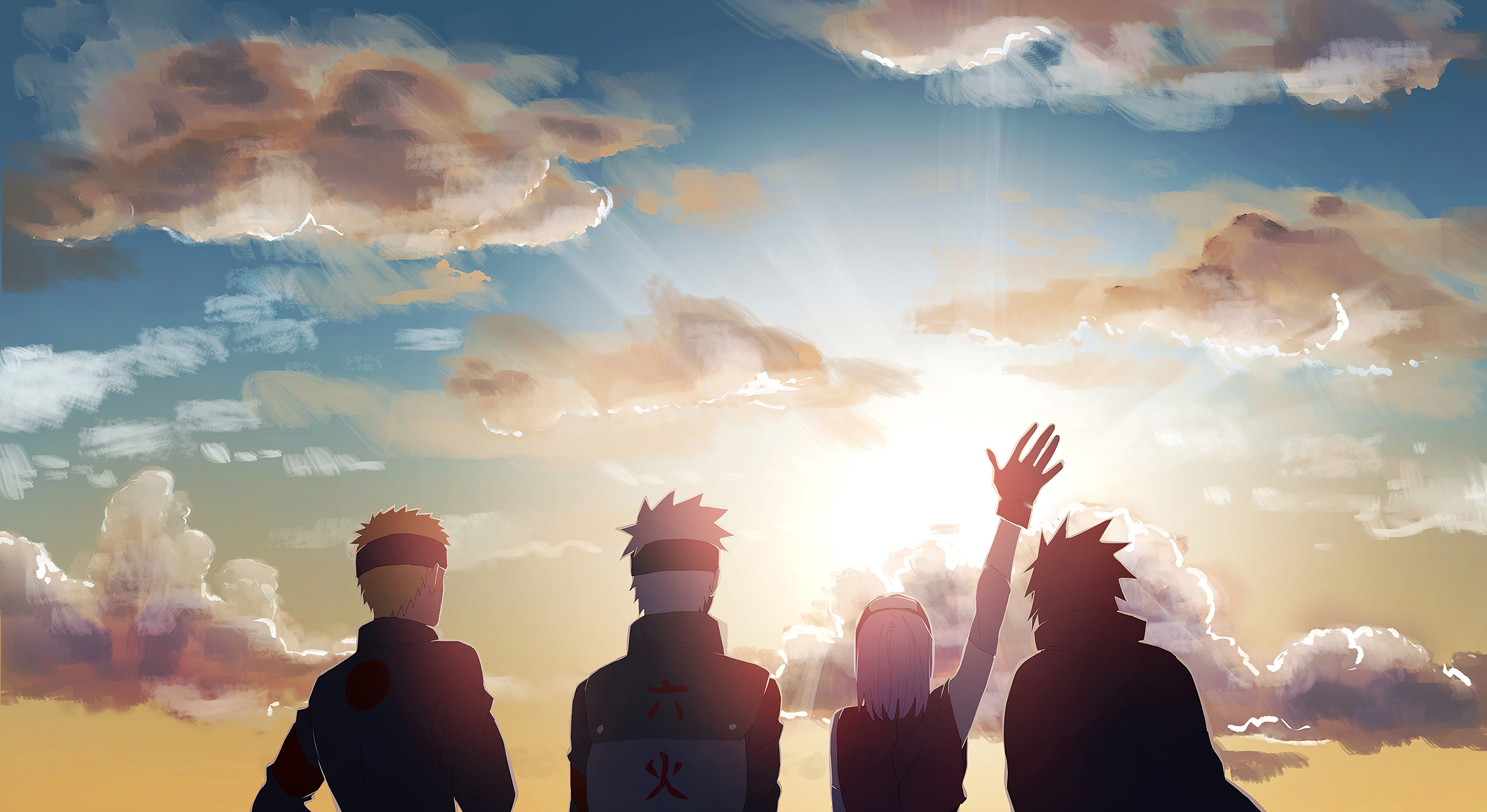Team 7, Kakashi Hatake, Naruto Uzumaki, Sasuke Uchiha, Sakura Haruno, HD Desktop wallpaper