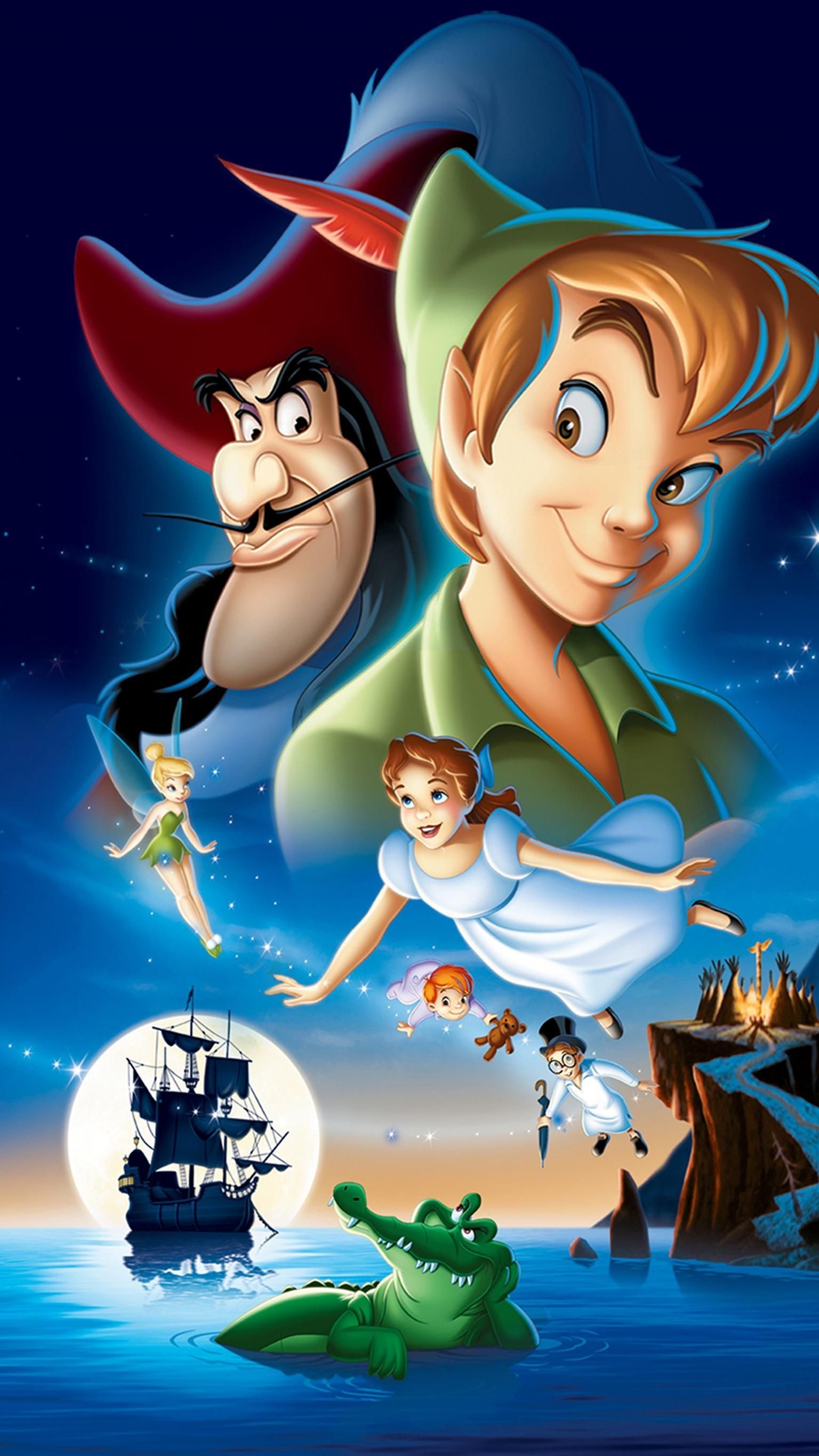Peter Pan, Captain Hook, Wendy Darling, Tinker Bell, Tick-Tock the Crocodile, HD Phone wallpaper