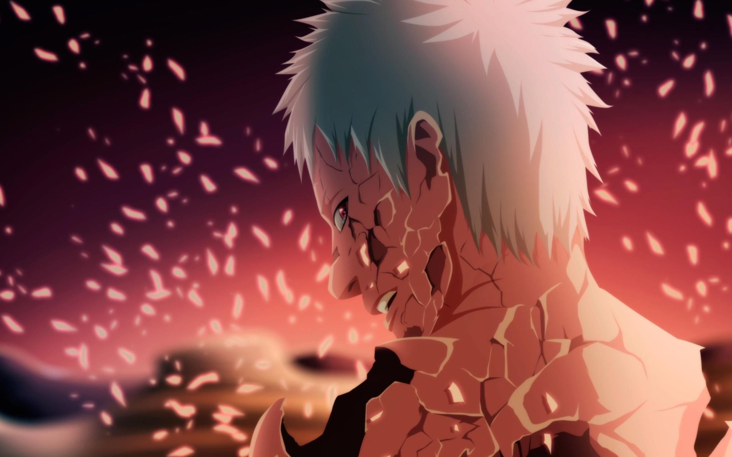 Ten-Tails Jinchuriki Obito, Naruto Shippuden, disintegrating glowing flakes, HD Desktop wallpaper