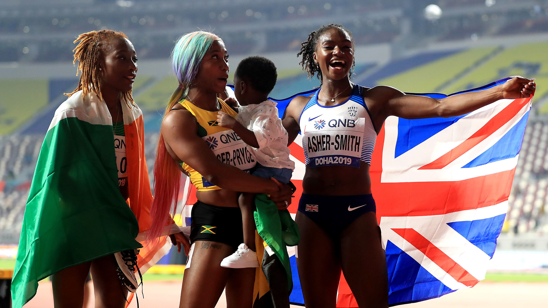 Marie-Josee Ta Lou, Historic 100m medal, World Athletics Championships triumph, Britian's first female medalist, 1920x1080 Full HD Desktop