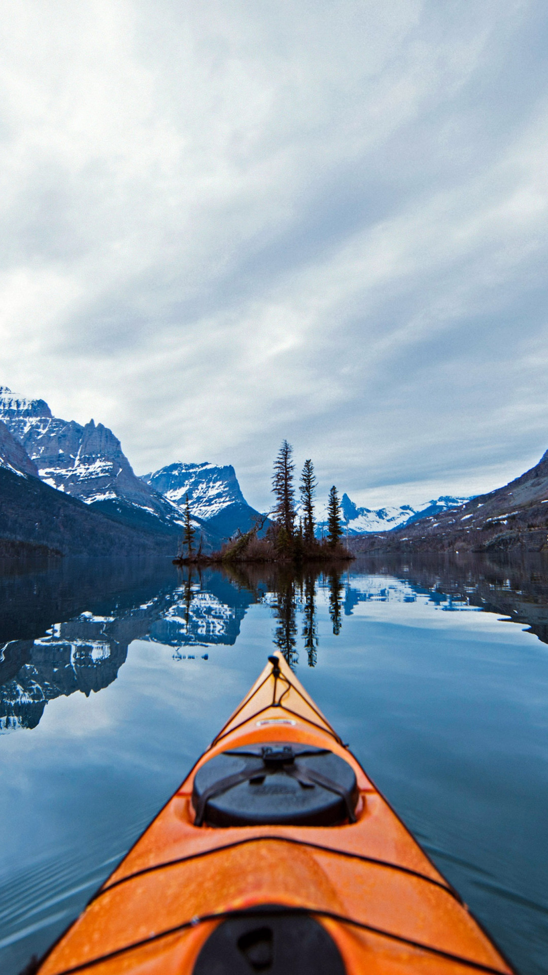 Glacier national park, Lake reflection, Mountains, Sony Xperia Z, 1080x1920 Full HD Phone